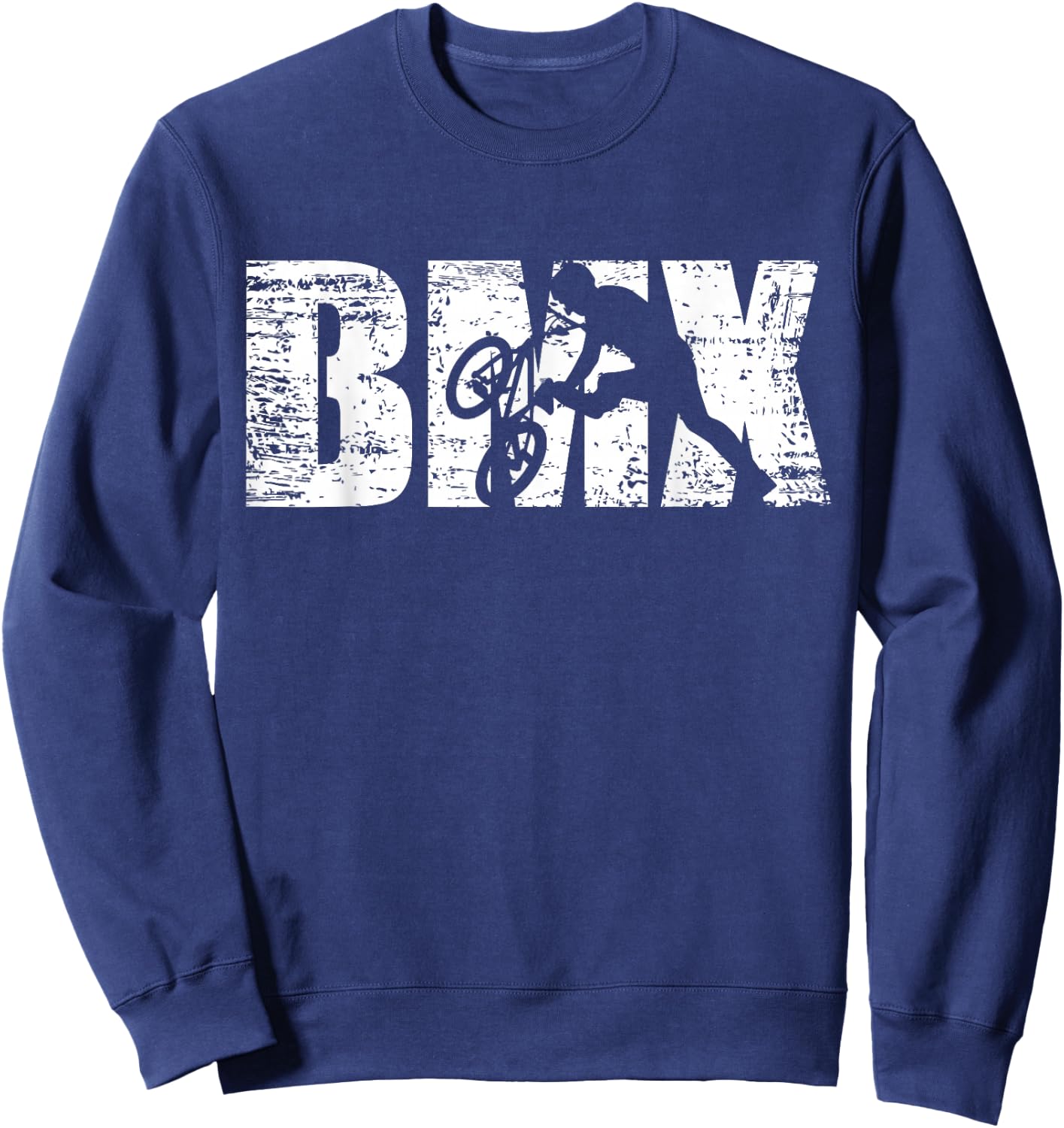 BMX - Distressed Look BMX Rider Sweatshirt - Sweatshirt | Navy