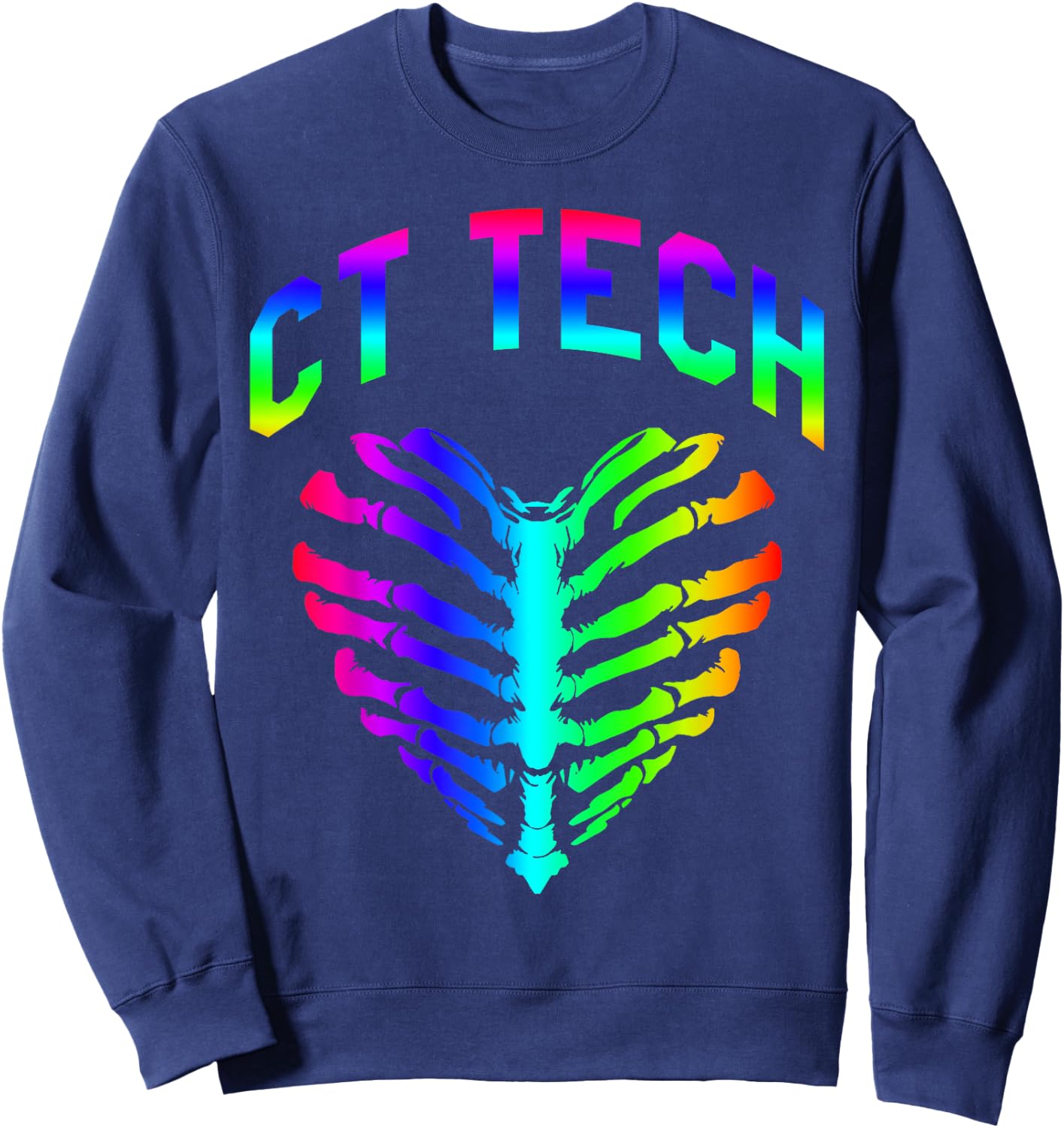 Radiology CT Tech Skeleton Ribcage Heart Halloween Design Sweatshirt - Sweatshirt | Navy