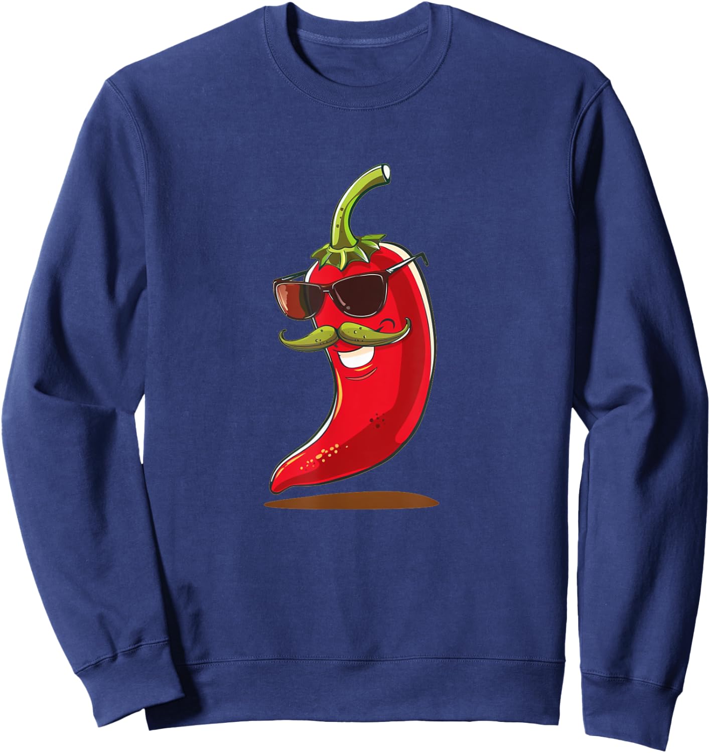 Cool Pepper with Mustache Beard Costume for Man and Woman Sweatshirt - Sweatshirt | Navy