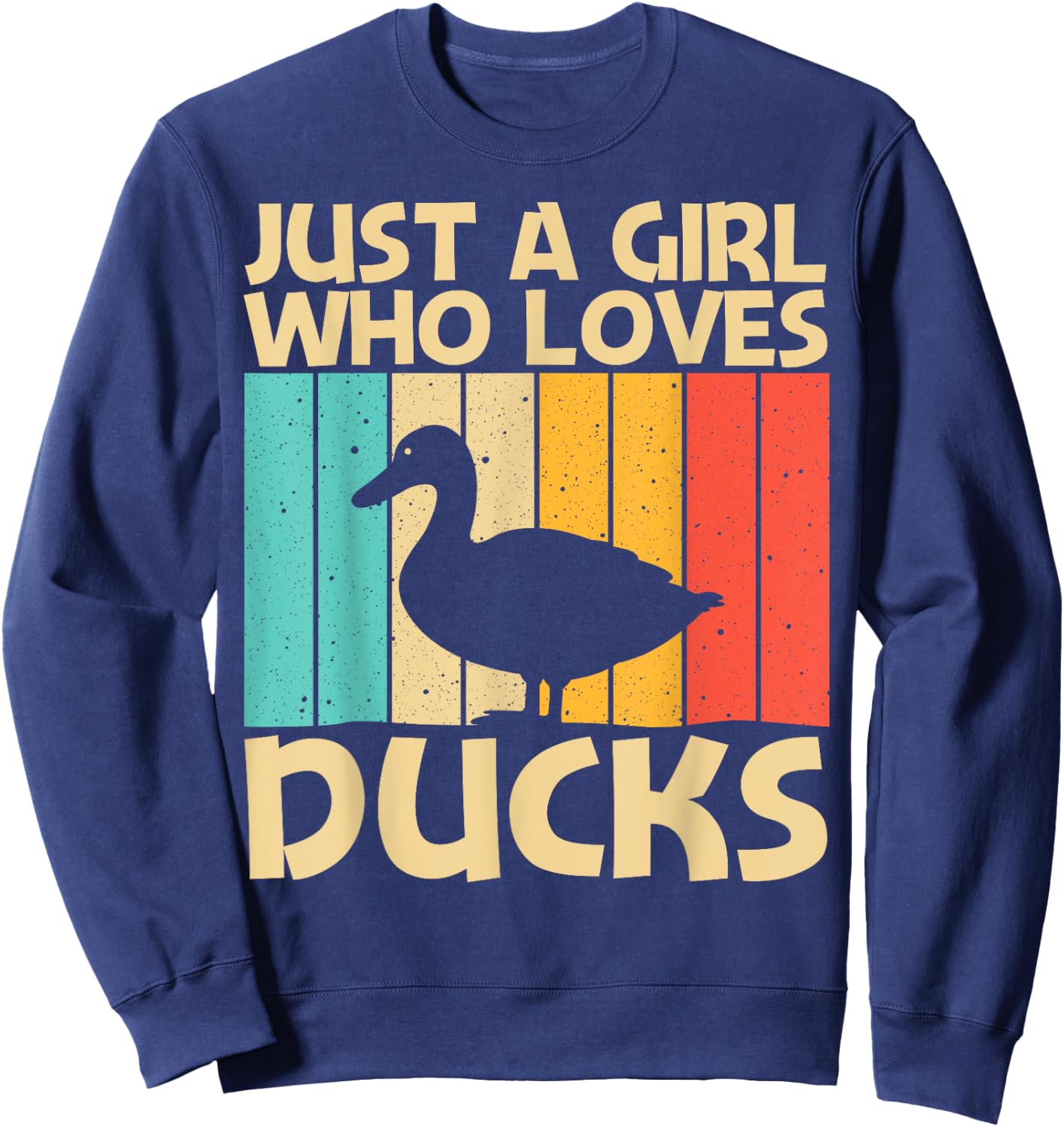 Funny Duck Design For Girls Kids Duck Farmer Hunting Lovers Sweatshirt - Sweatshirt | Navy