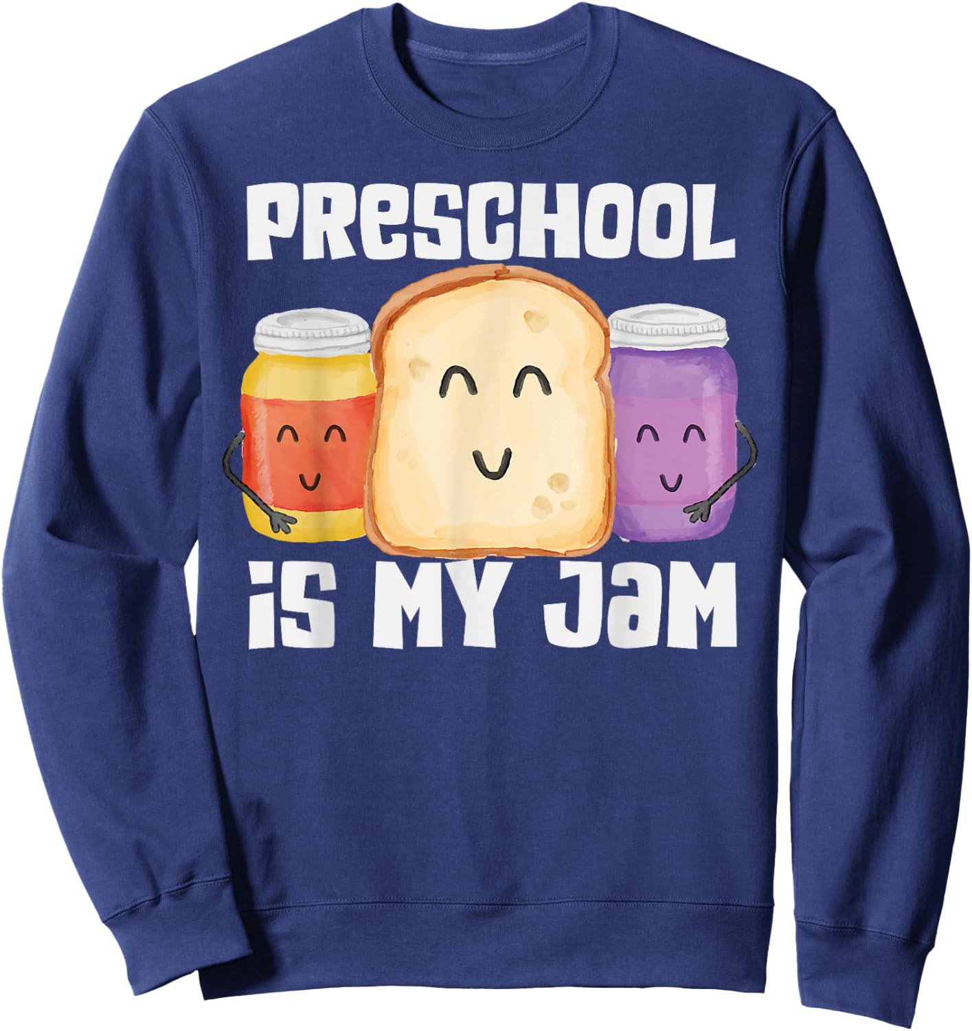 TEAM PRESCHOOL Is My Jam Pre-K Teacher Student Gift Cute Women Kids Sweatshirt - Sweatshirt | Navy