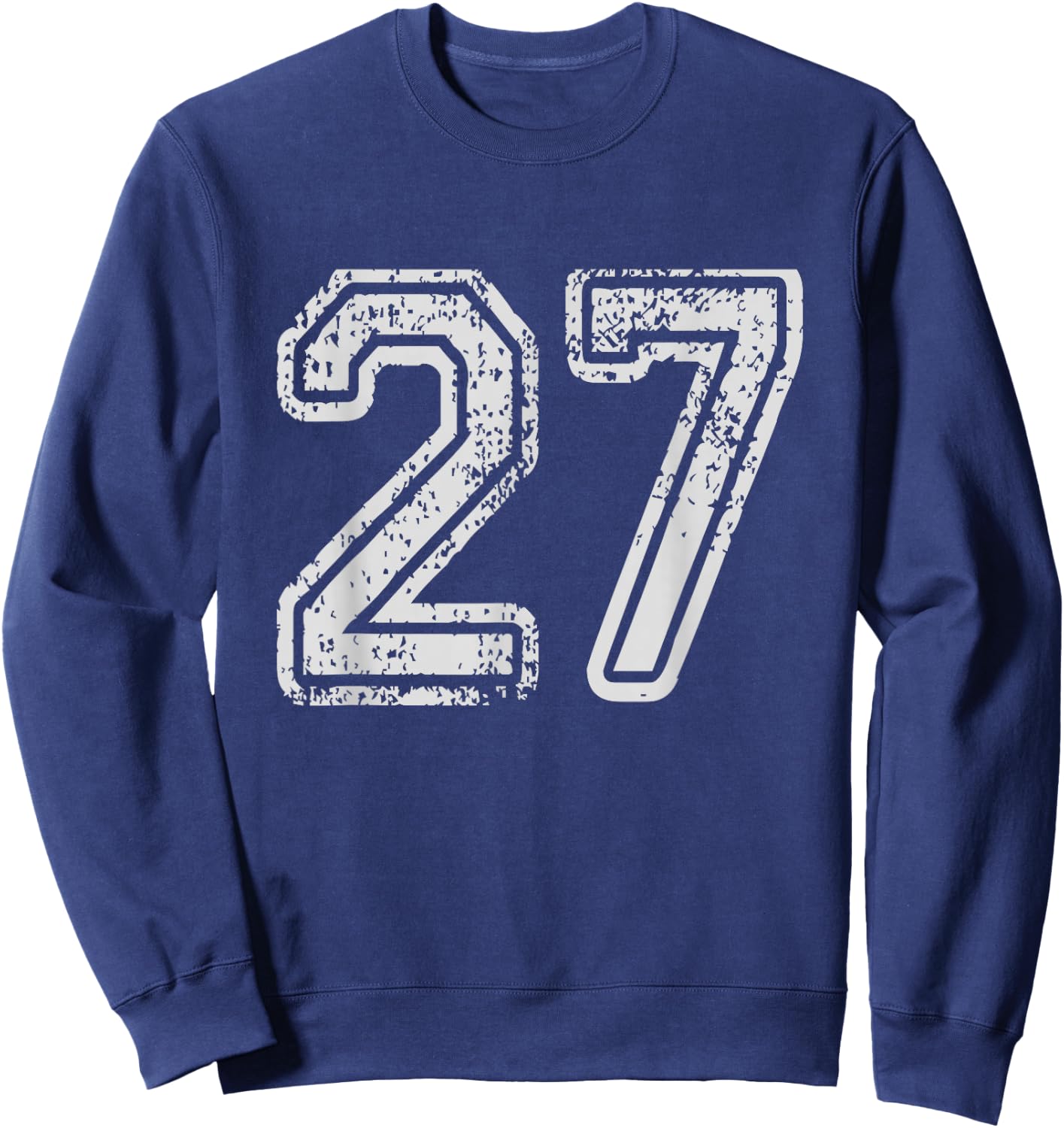 Team Jersey Uniforms Number 27 School Sports 27th Birthday Sweatshirt - Sweatshirt | Navy