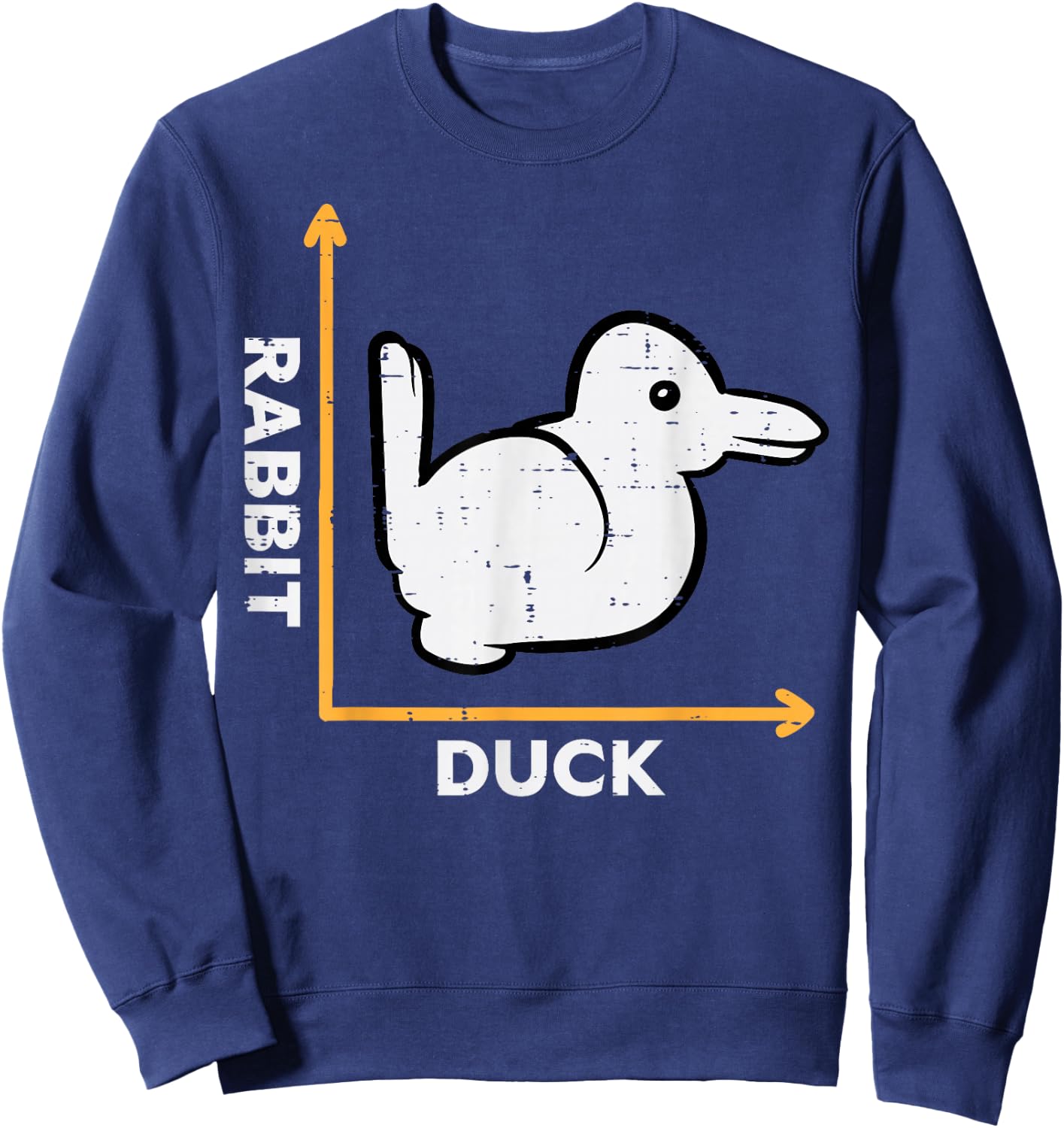 Rabbit Duck Graph Funny Optic Visual Illusion Men Women Kids Sweatshirt - Sweatshirt | Navy