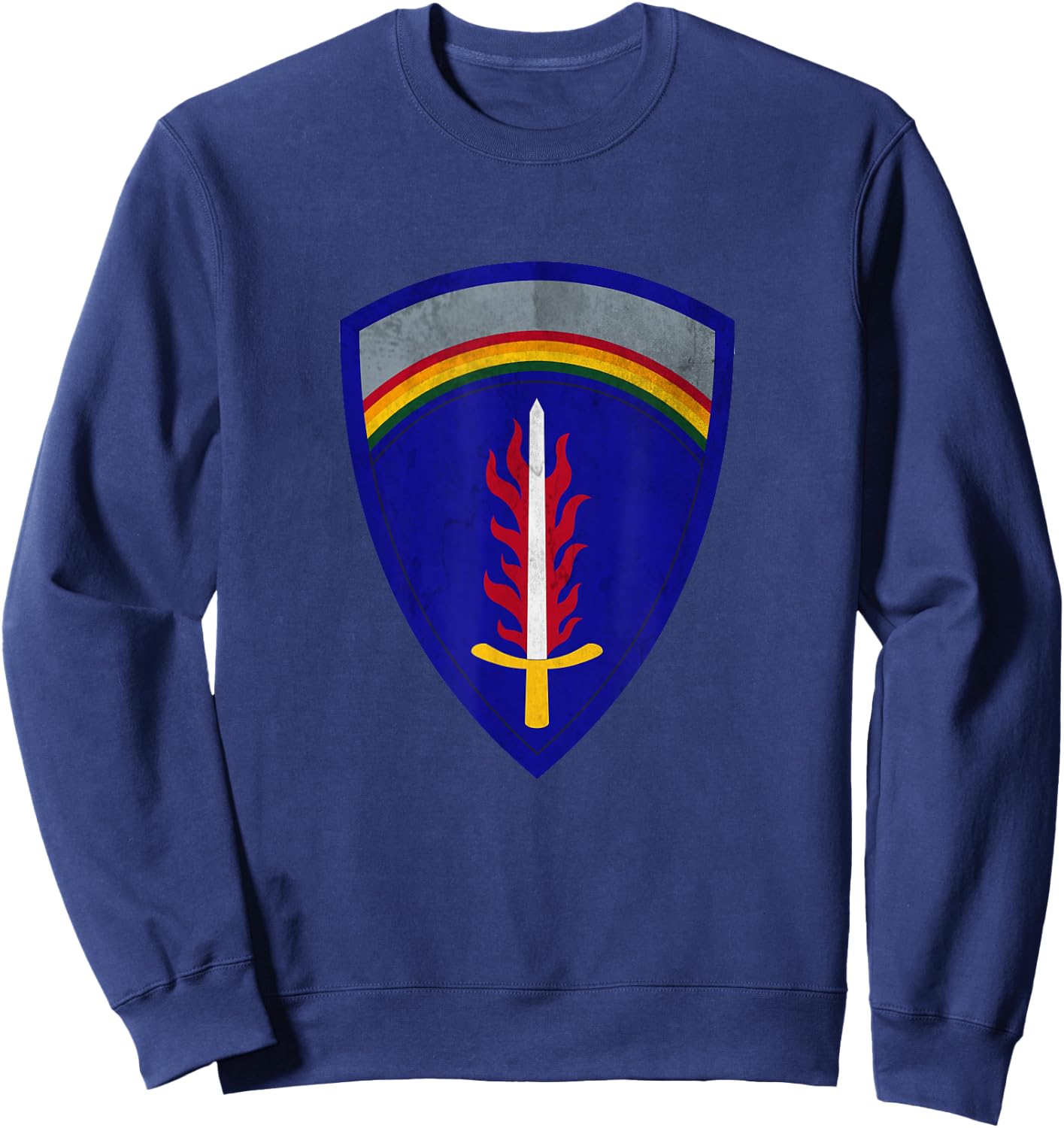 USAREUR-AF Europe and Africa Military Veteran Papa Christmas Sweatshirt - Sweatshirt | Navy