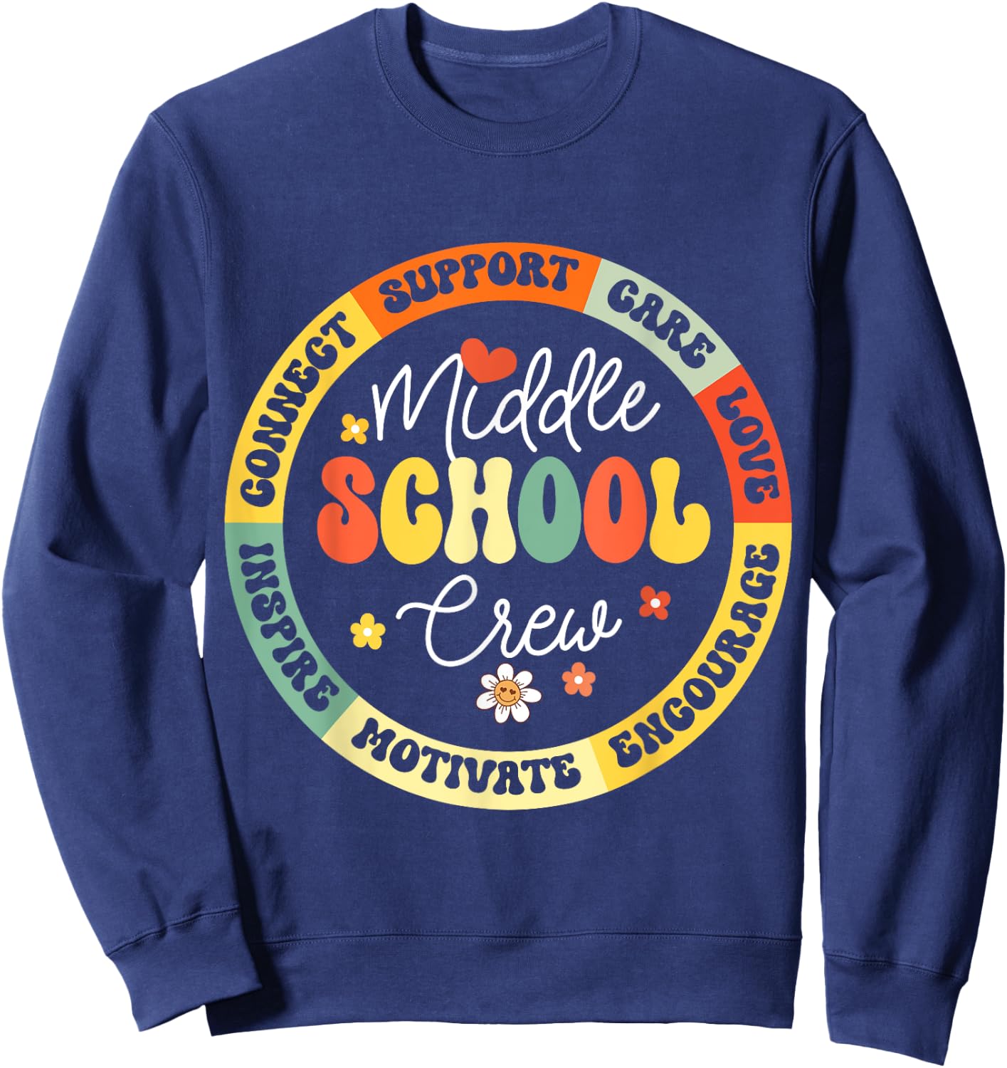 Middle School Crew Back To School For Teacher Sweatshirt - Sweatshirt | Navy