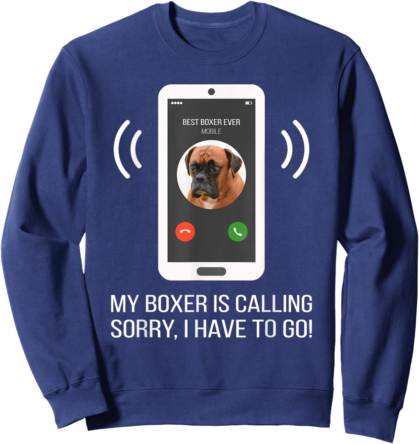Funny Boxer Dog Sweatshirt - Sweatshirt | Navy