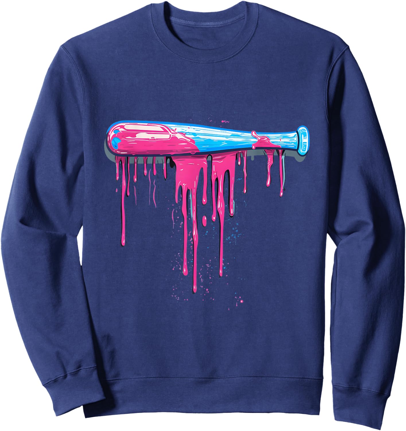 Baseball Bat with Sprinkles Drip Cool Boys Sweatshirt - Sweatshirt | Navy