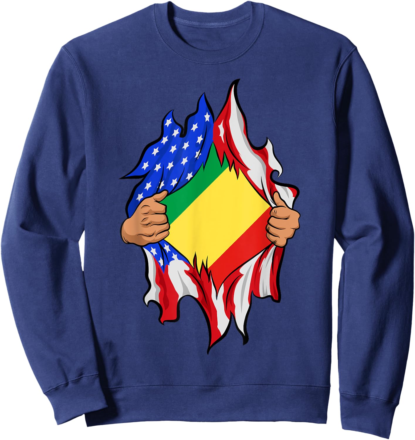 The Republic Of Congo Blood Inside Me Flag Sweatshirt - Sweatshirt | Navy