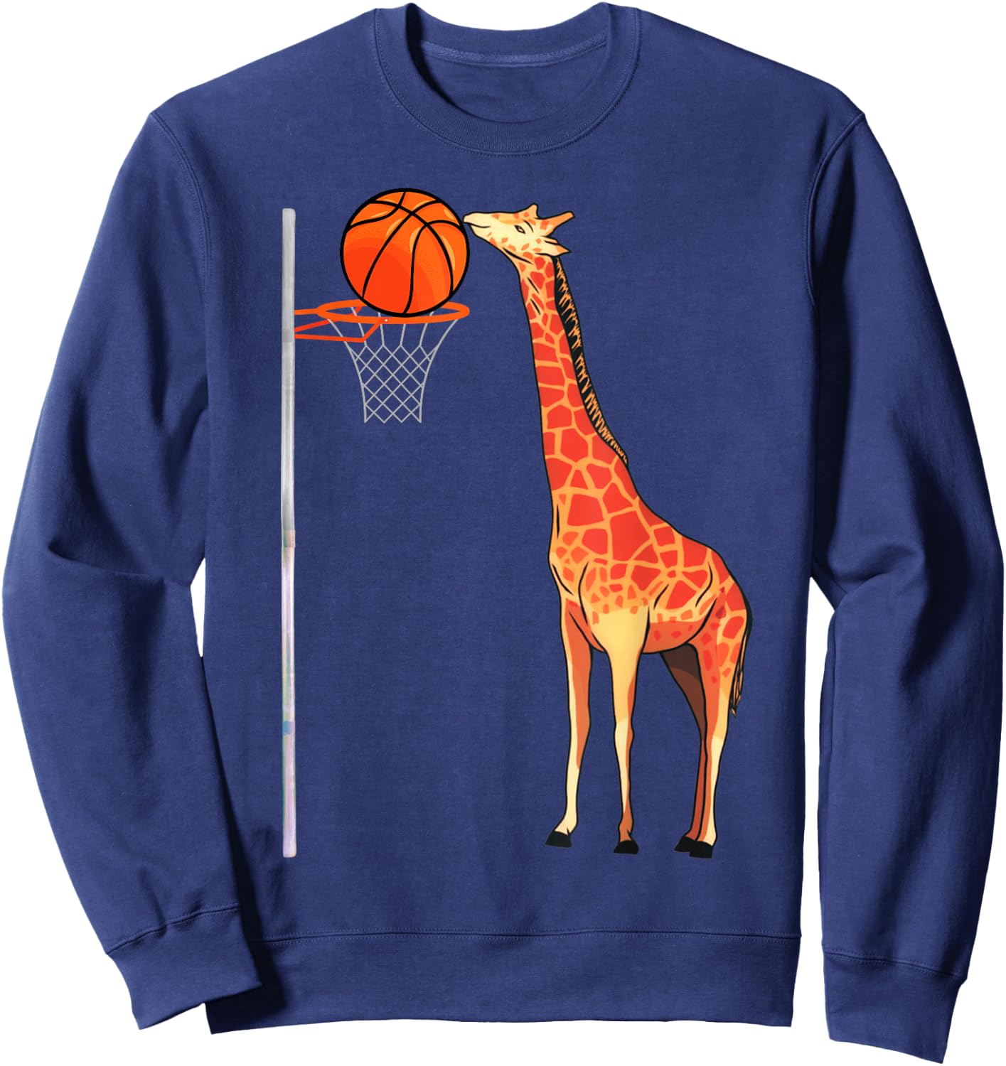 Giraffe Basketball Slam Dunk Hoop Dribbling Drills Bball Sweatshirt - Sweatshirt | Navy