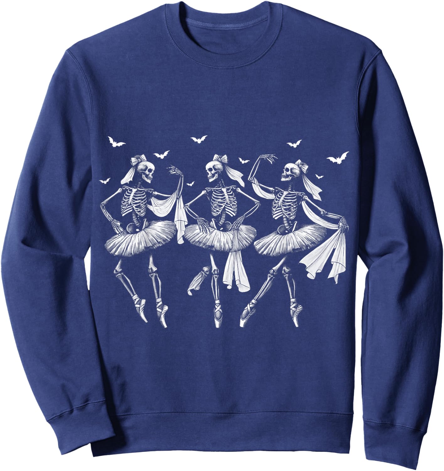 Skeleton Ballerinas Ballet Dance Cute Halloween Costume Girl Sweatshirt - Sweatshirt | Navy