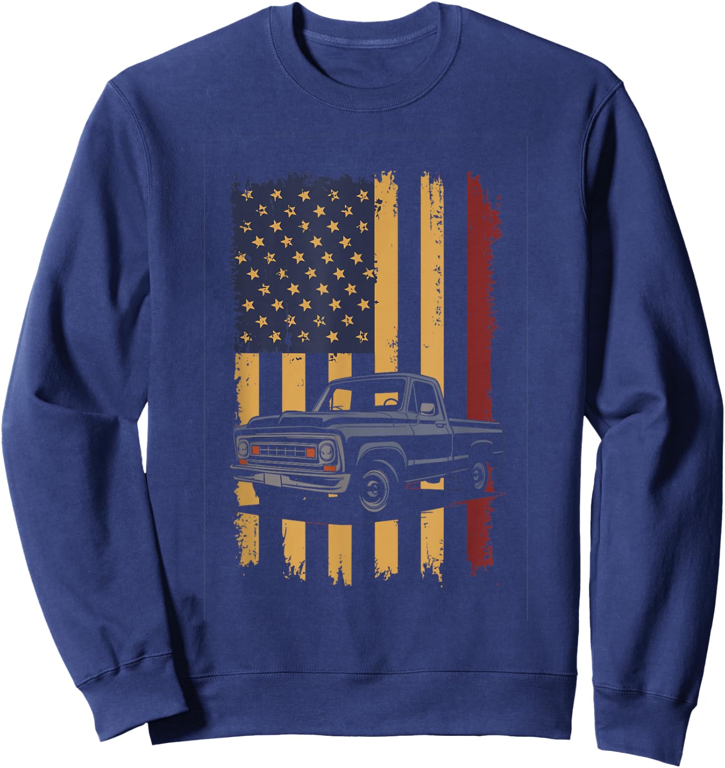 Vintage American Pickup Truck Adventure Enthusiast Design Sweatshirt - Sweatshirt | Navy