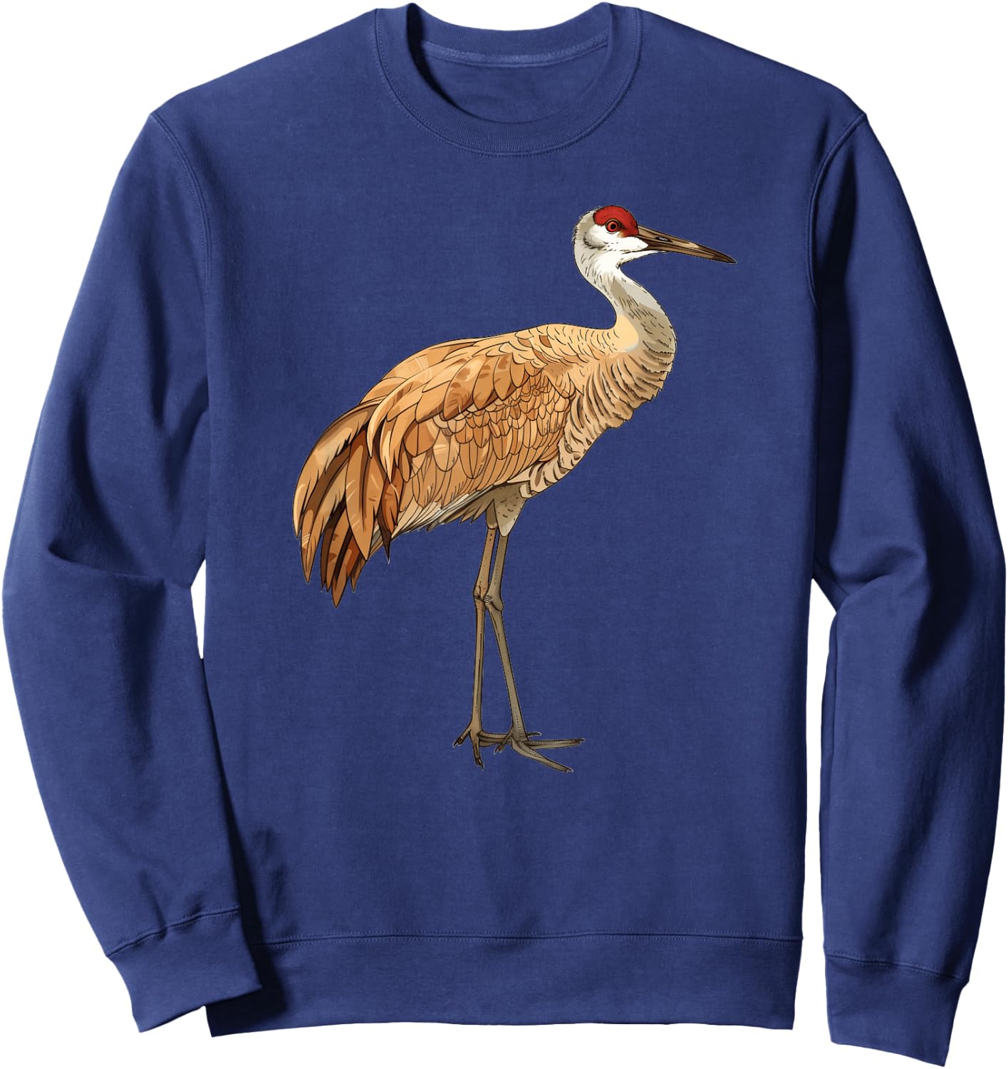 Sandhill Crane In A Thoughtful Pose Sweatshirt - Sweatshirt | Navy