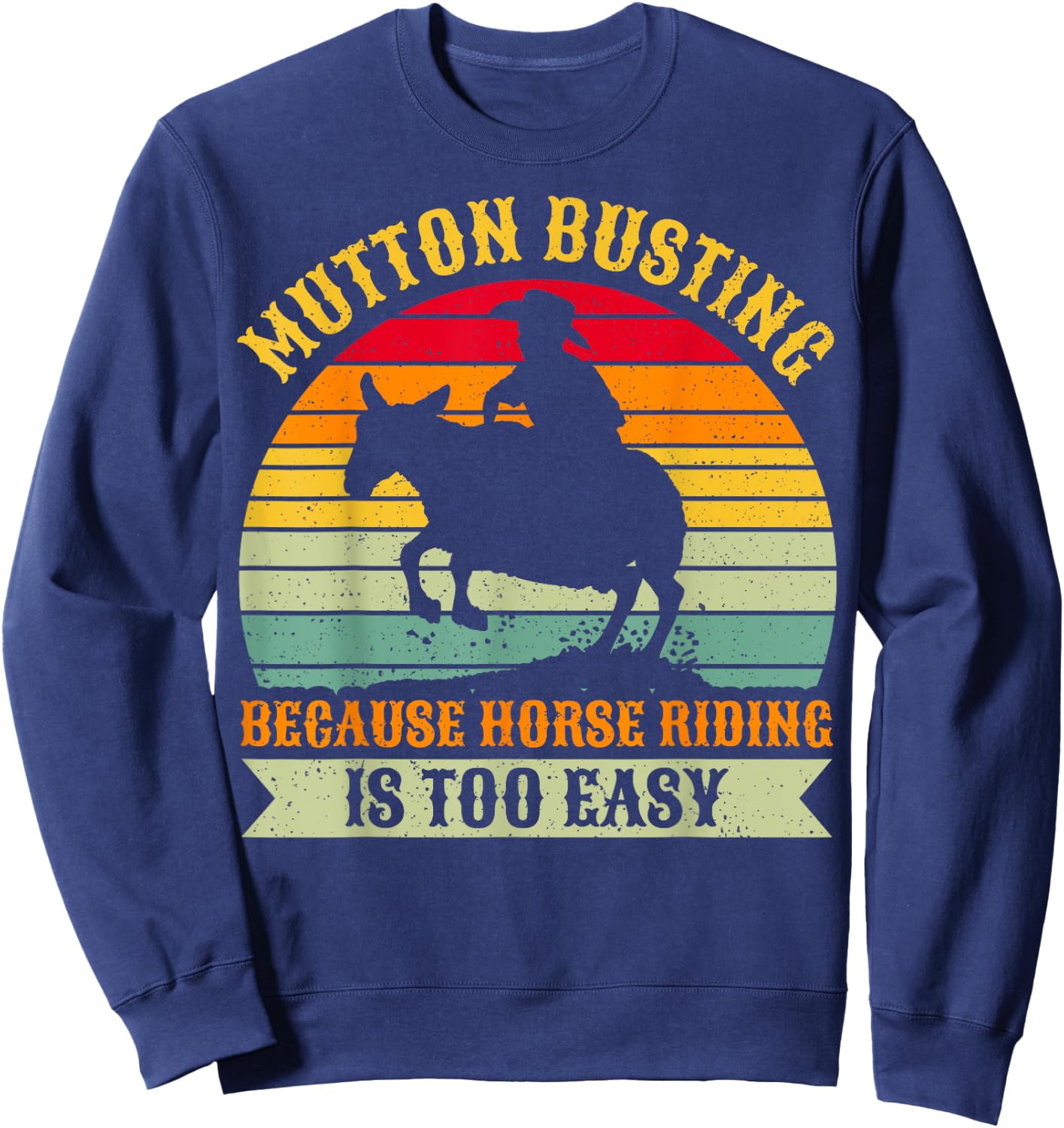 Youth Rodeo Mutton Busting Design for a Mutton Buster Sweatshirt - Sweatshirt | Navy