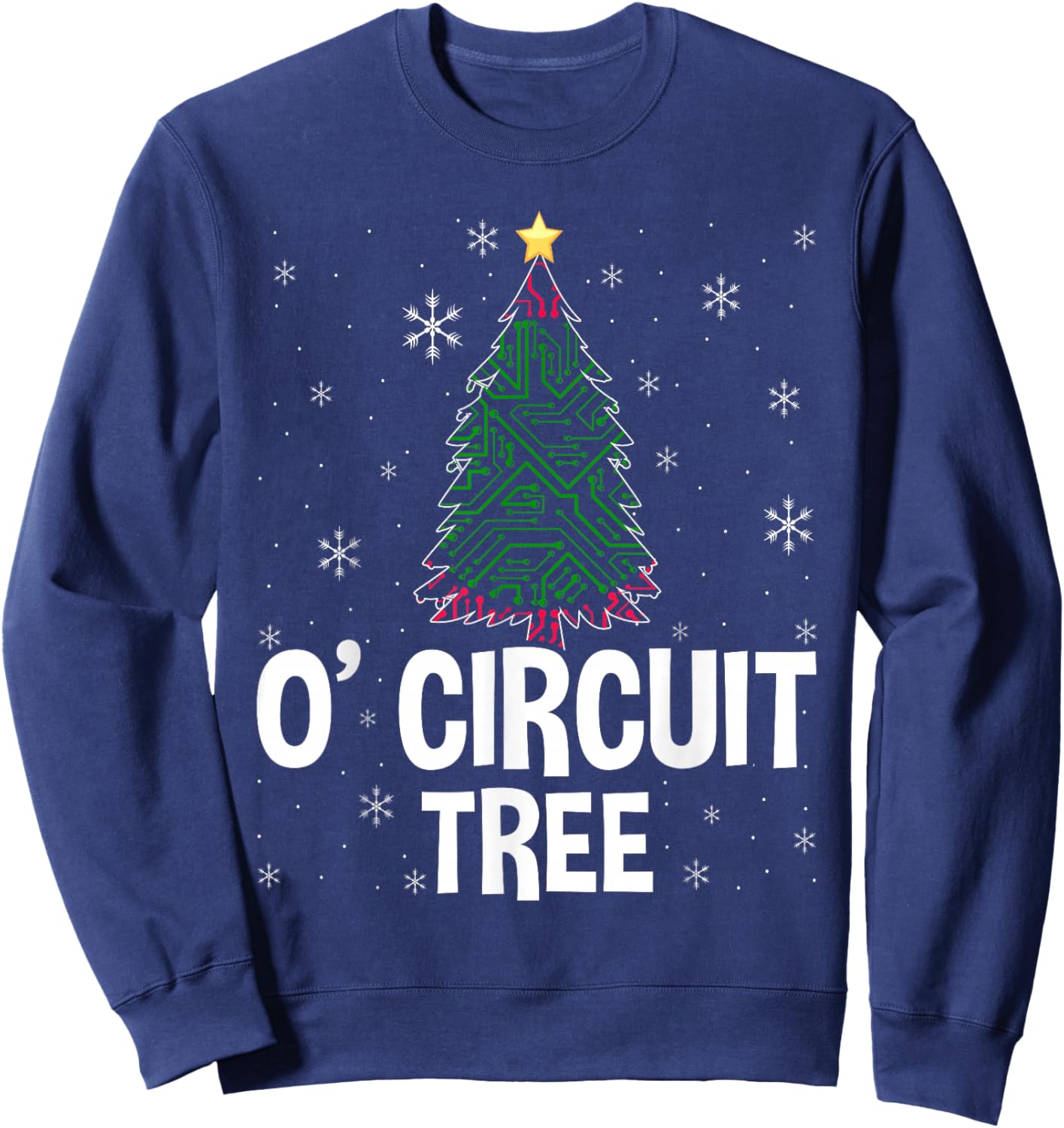 O' Circuit Tree Funny Engineering Expert Christmas Party Sweatshirt - Sweatshirt | Navy