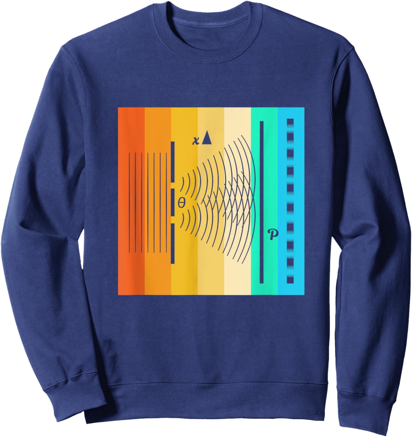 Retro Quantum Physics Quantum Double Slit Experiment Sweatshirt - Sweatshirt | Navy