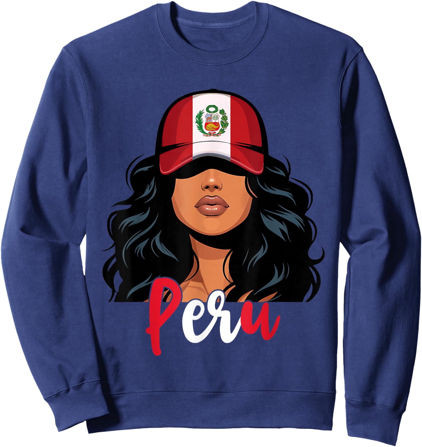 Peruvian Girl Peru Flag Proud Peruana Women Sweatshirt - Sweatshirt | Navy