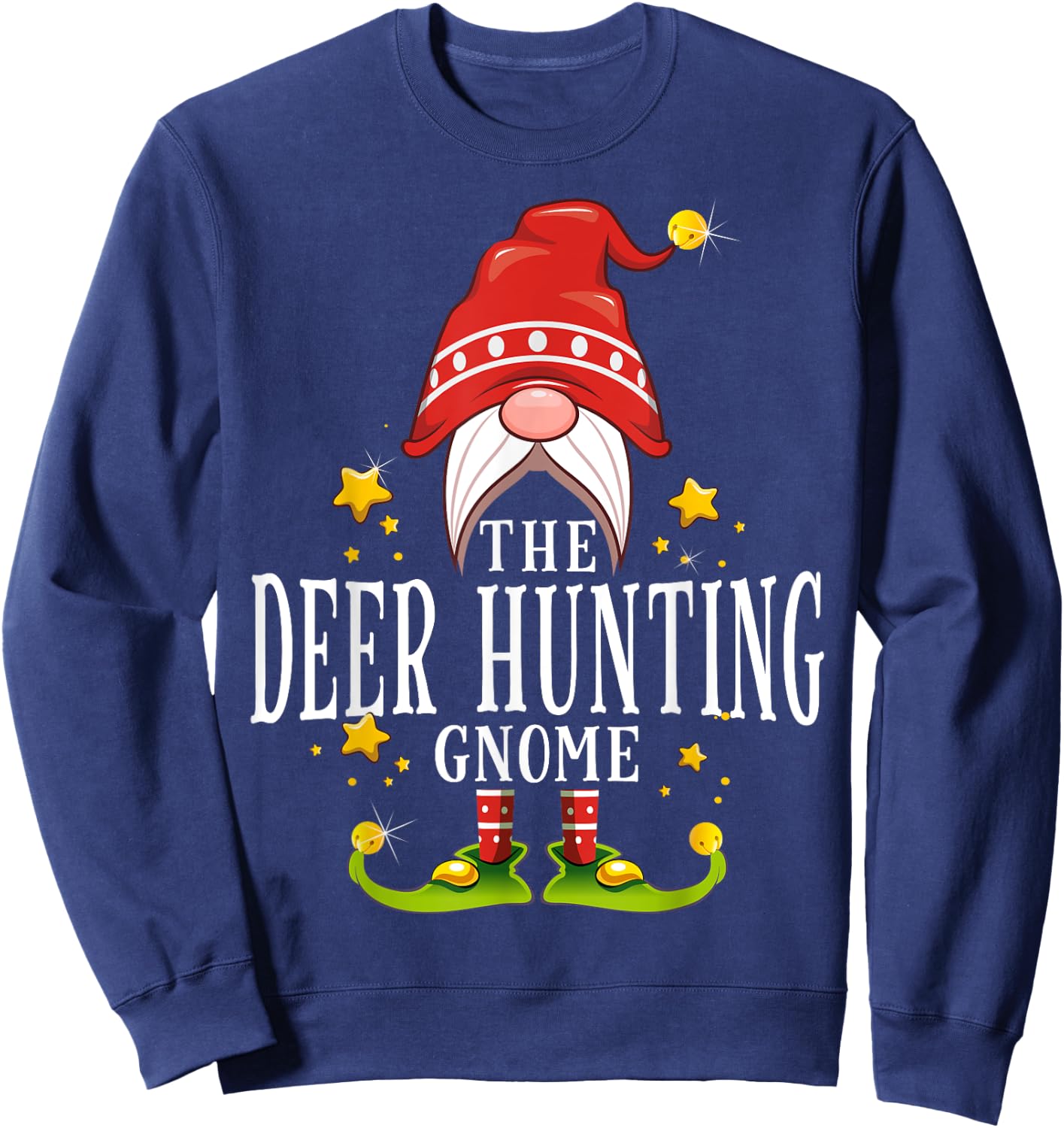 The Deer Hunting Gnome Christmas Matching Sweatshirt - Sweatshirt | Navy