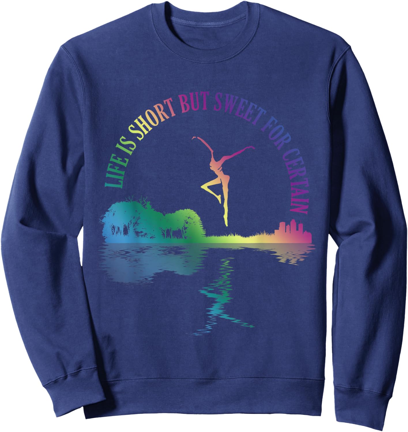 Life Is Short Retro Guitars Lovers But Sweet For Certain Sweatshirt - Sweatshirt | Navy