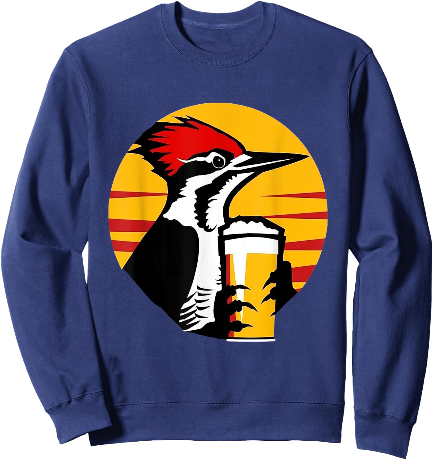 Schluckspecht an Herrentag - Specht an Vatertag trinkt Bier Sweatshirt - Sweatshirt | Navy