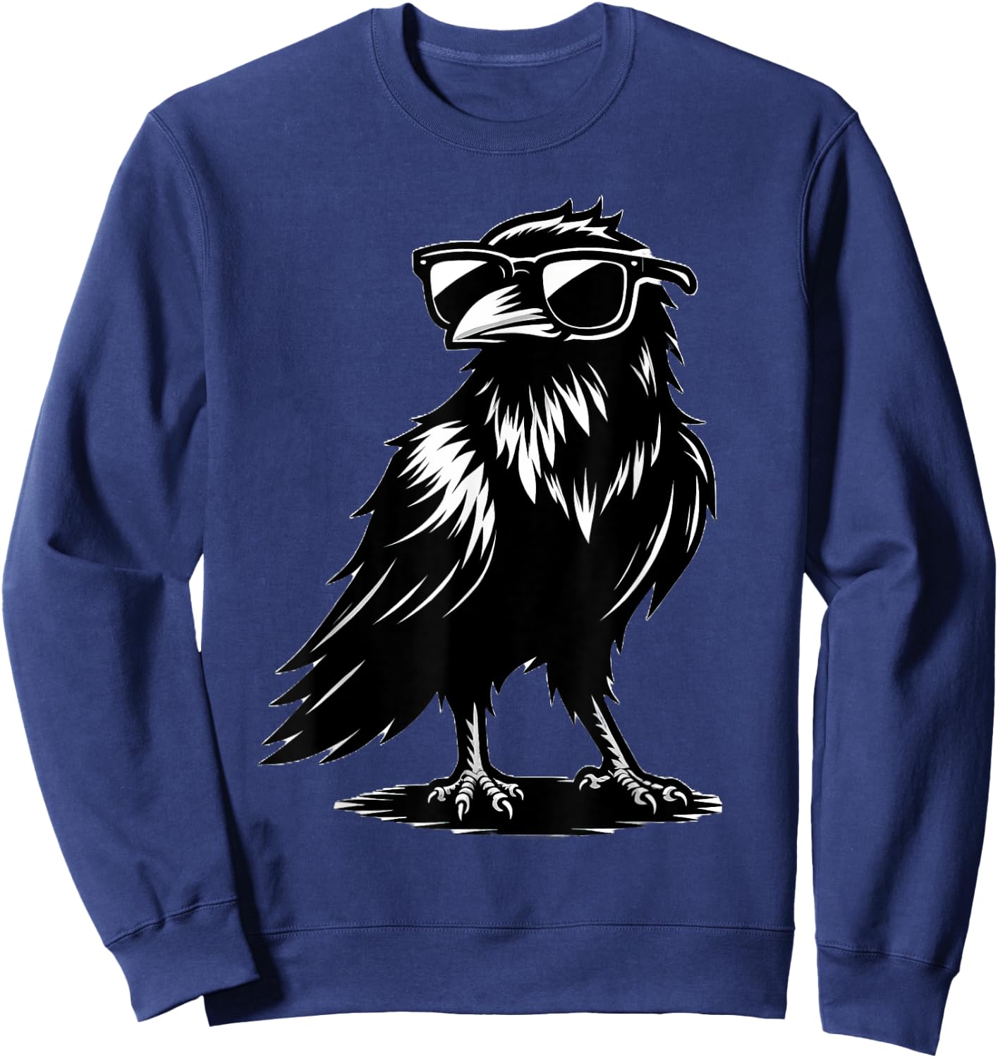 Crow Raven Bird Wearing Sunglasses Sweatshirt - Sweatshirt | Navy