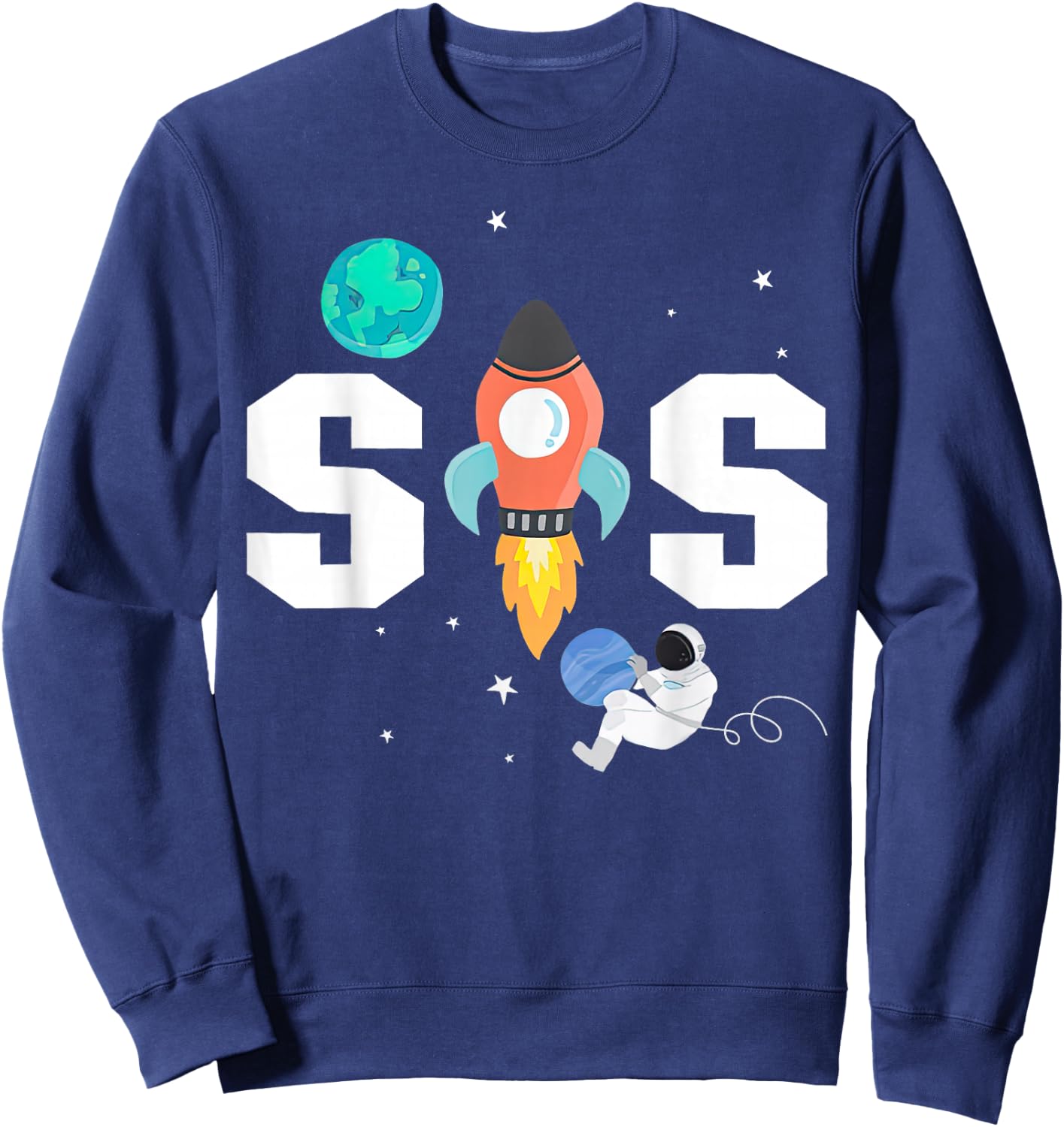 Sister of the Astronaut Space Theme Birthday Family Matching Sweatshirt - Sweatshirt | Navy