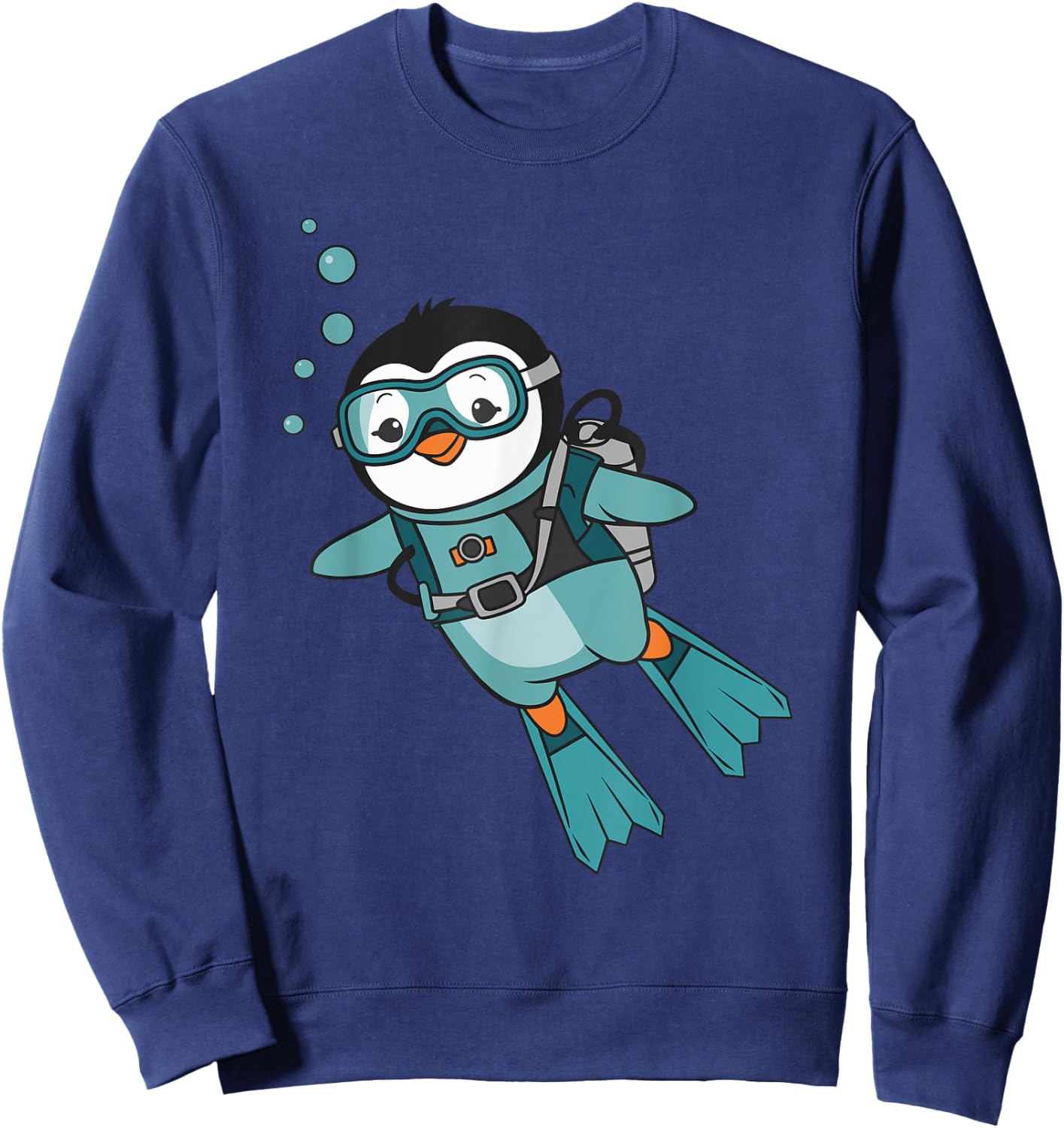 Cute Scuba Diving Penguin Sweatshirt - Sweatshirt | Navy