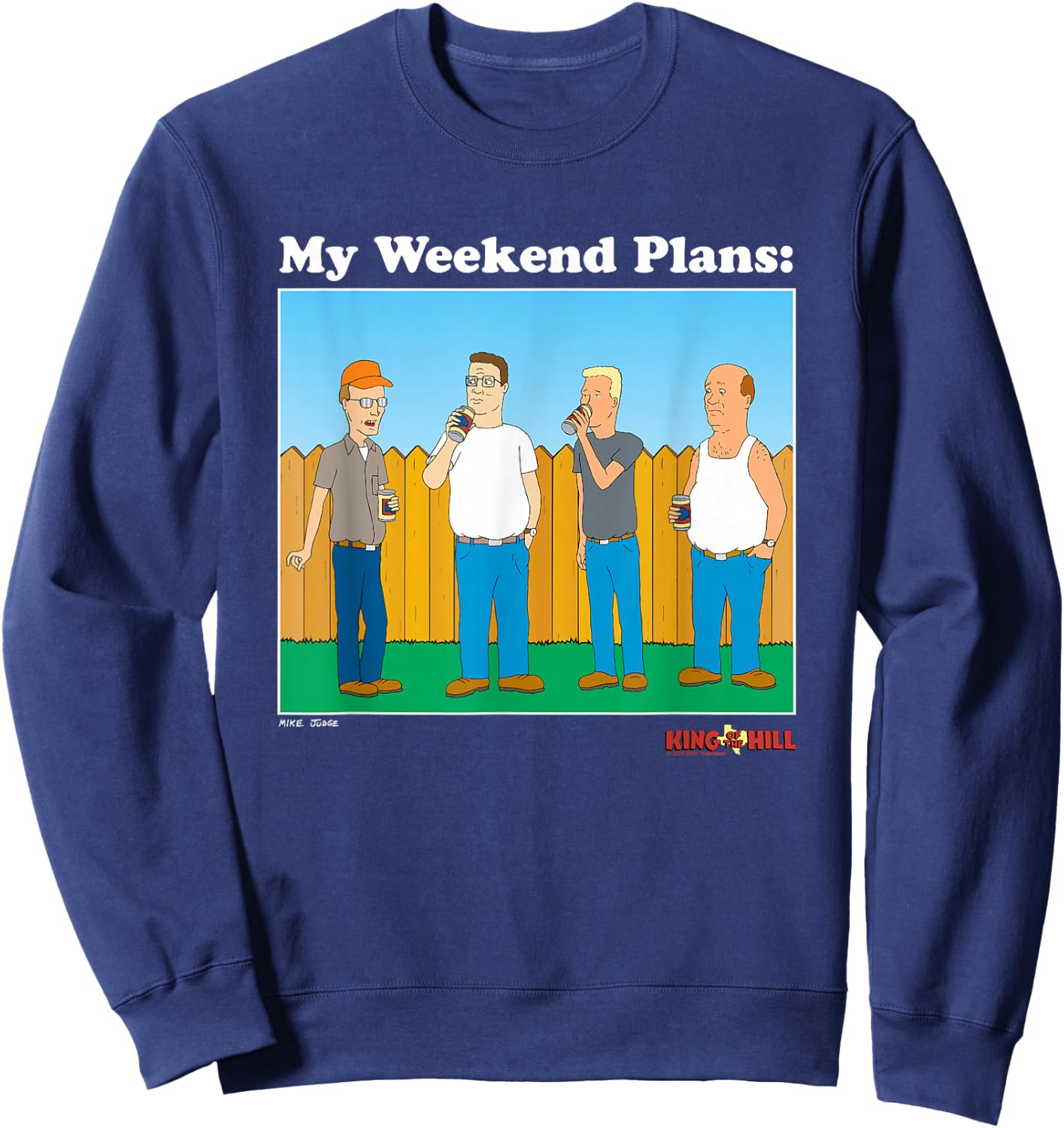 King Of The Hill My Weekend Plans Group Shot Sweatshirt - Sweatshirt | Navy