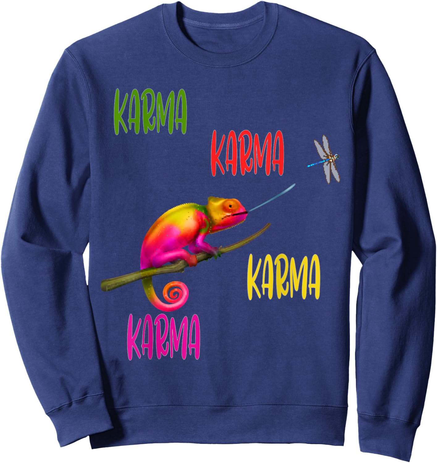 Karma Karma Karma Karma Chameleon Sweatshirt - Sweatshirt | Navy