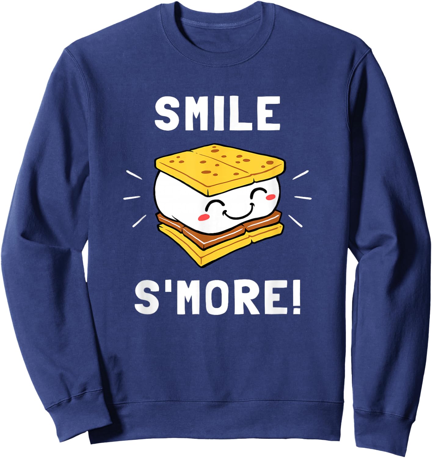 Smile S'more - Cute Smore Marshmallow Camping Sweatshirt - Sweatshirt | Navy
