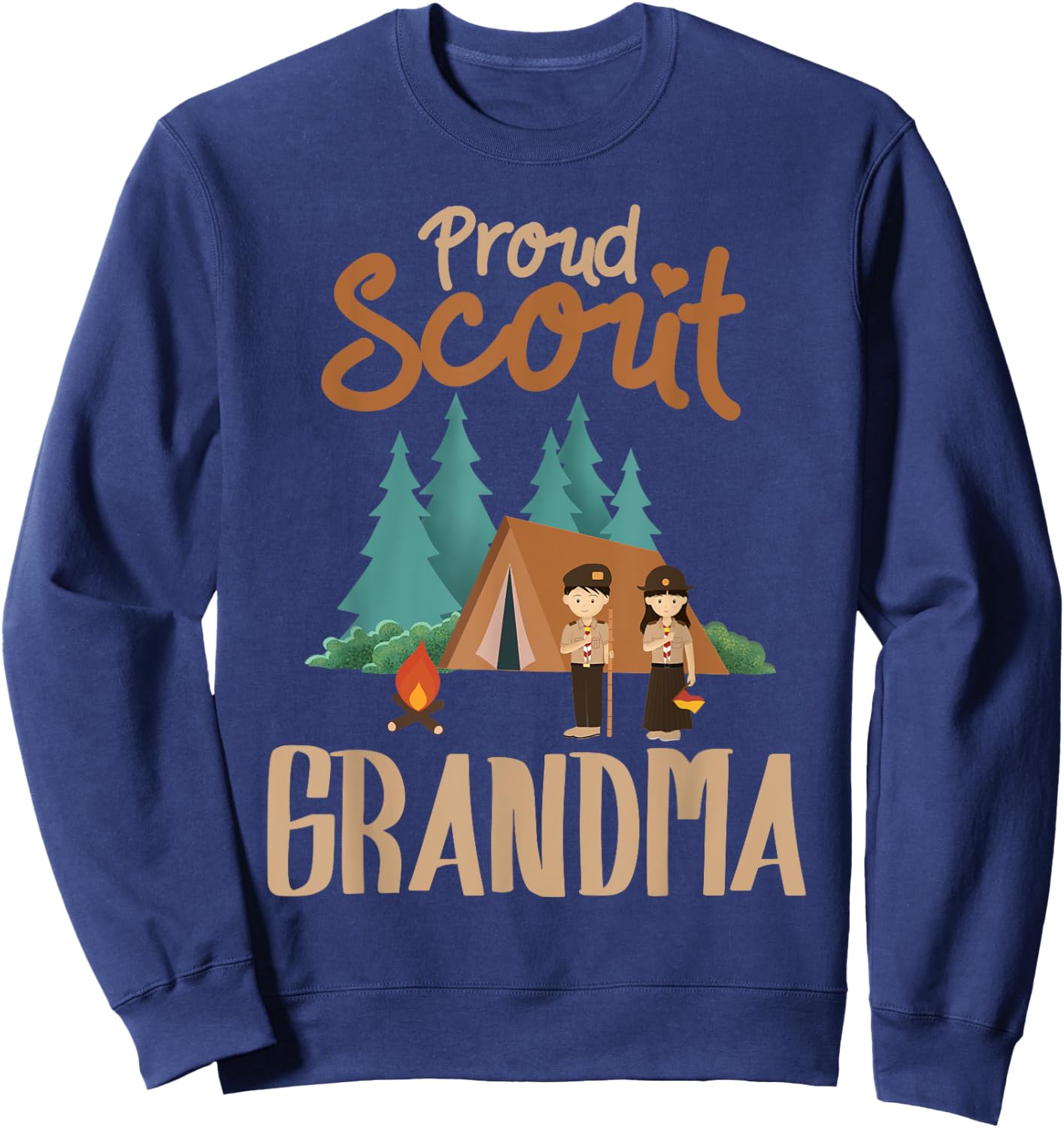 Proud Scout Grandma Camping Scout Scouting Leader Adventure Sweatshirt - Sweatshirt | Navy