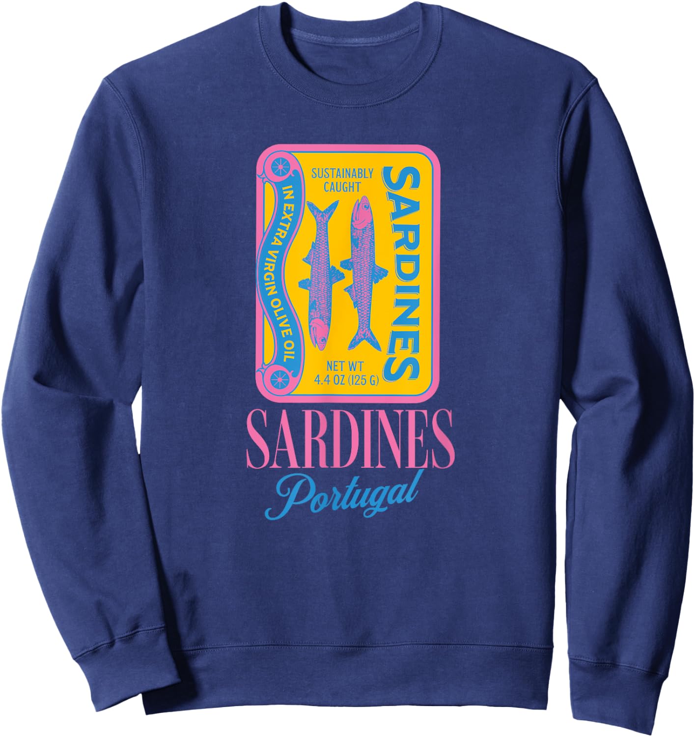 Tinned fish tinned sardines tin fish Portugal Italian summer Sweatshirt - Sweatshirt | Navy