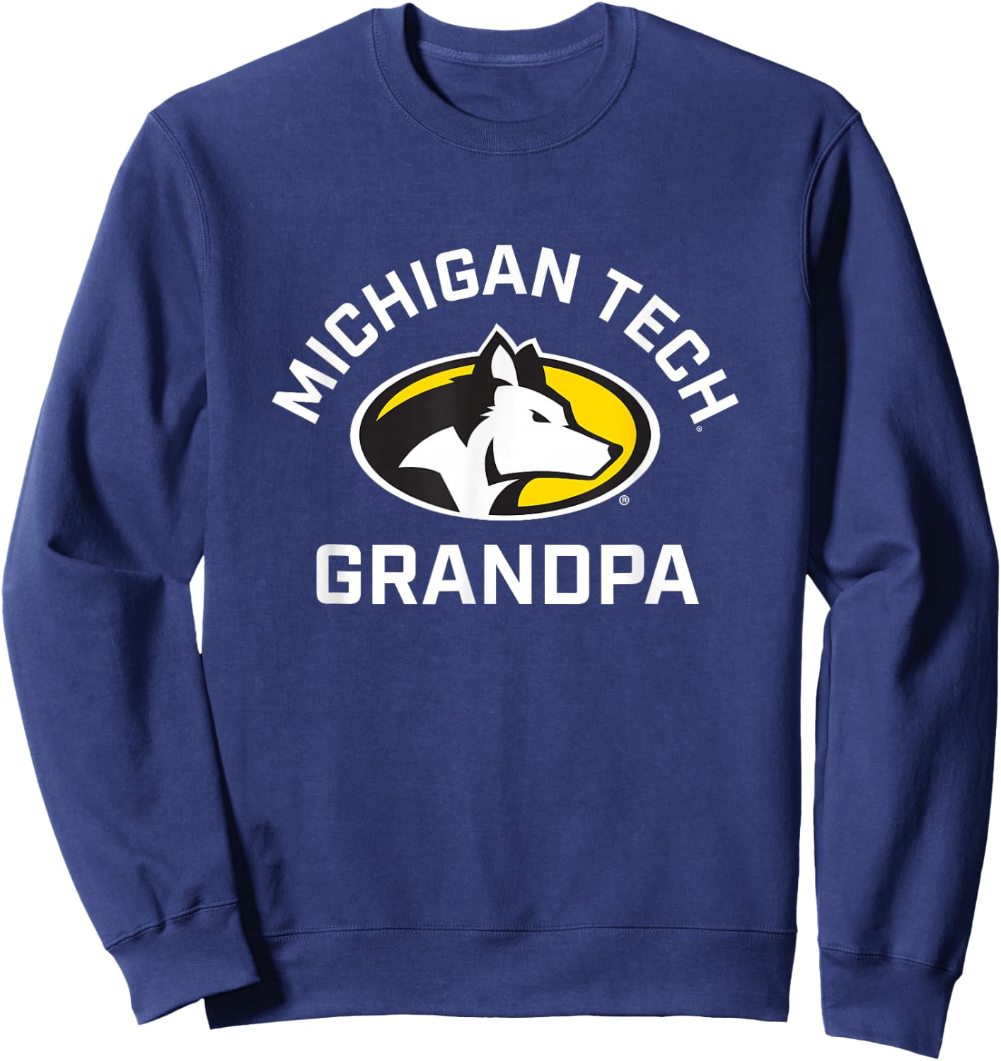 Michigan Tech Huskies Arched Grandpa Sweatshirt - Sweatshirt | Navy