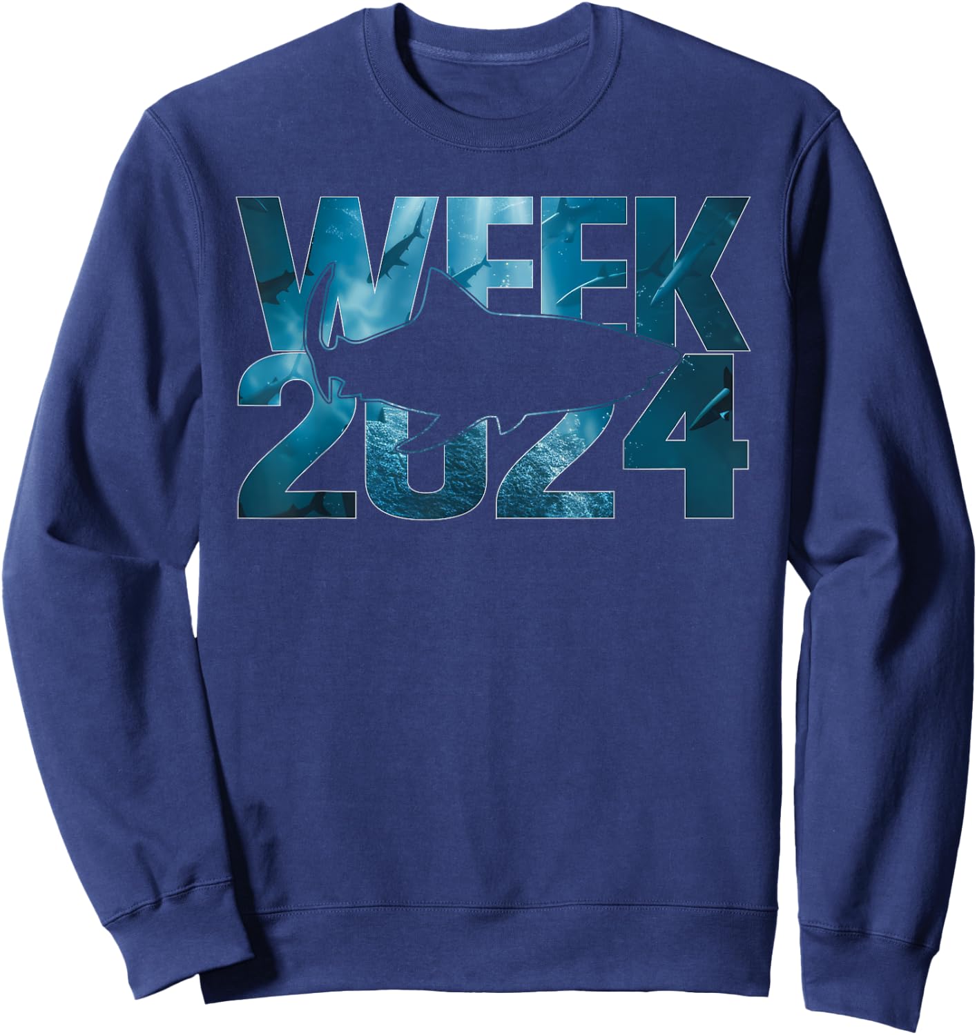 Shark Lover 2024 Week Animal Sea Ocean Matching Squad Summer Sweatshirt - Sweatshirt | Navy