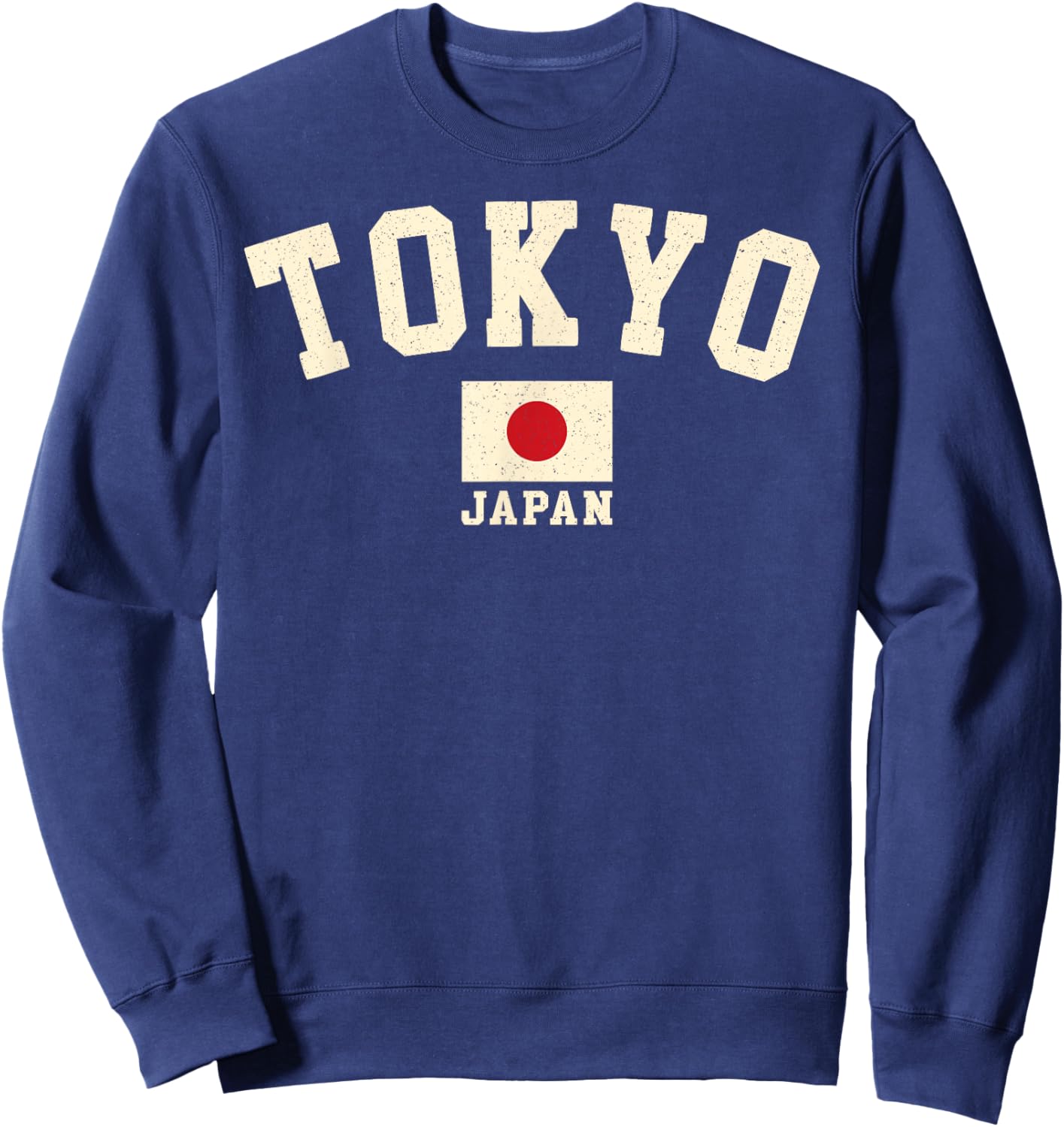 Vintage Tokyo Japan Japanese Flag Souvenir Retro Graphic Sweatshirt - Sweatshirt | Navy