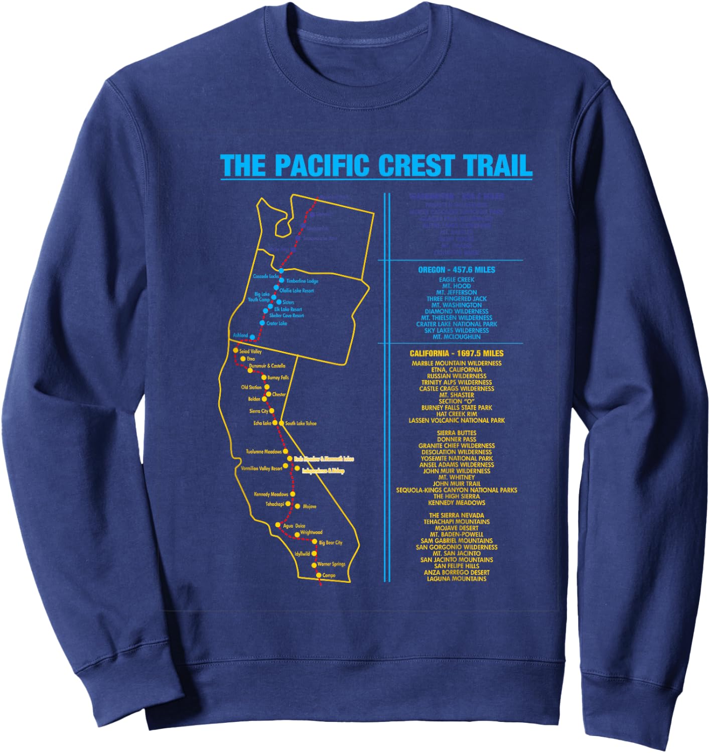 Pacific Crest Trail thru hiking shirt gift Sweatshirt - Sweatshirt | Navy