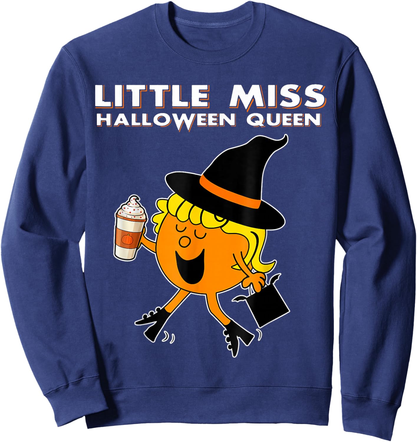 Little Miss Halloween Queen Funny Halloween Witch Sweatshirt - Sweatshirt | Navy