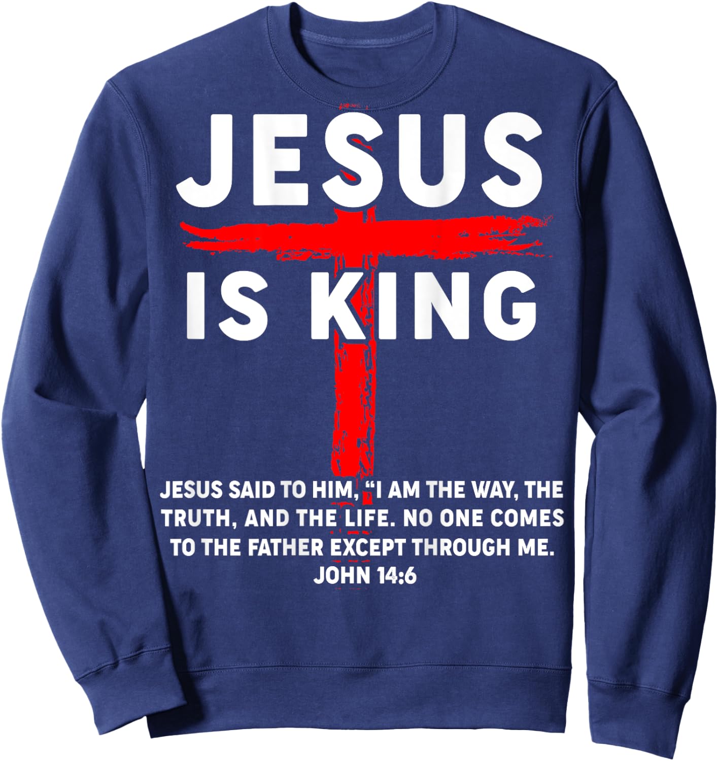 Men Jesus King Youth Boy Funny Christian Save Godson Toddler Sweatshirt - Sweatshirt | Navy