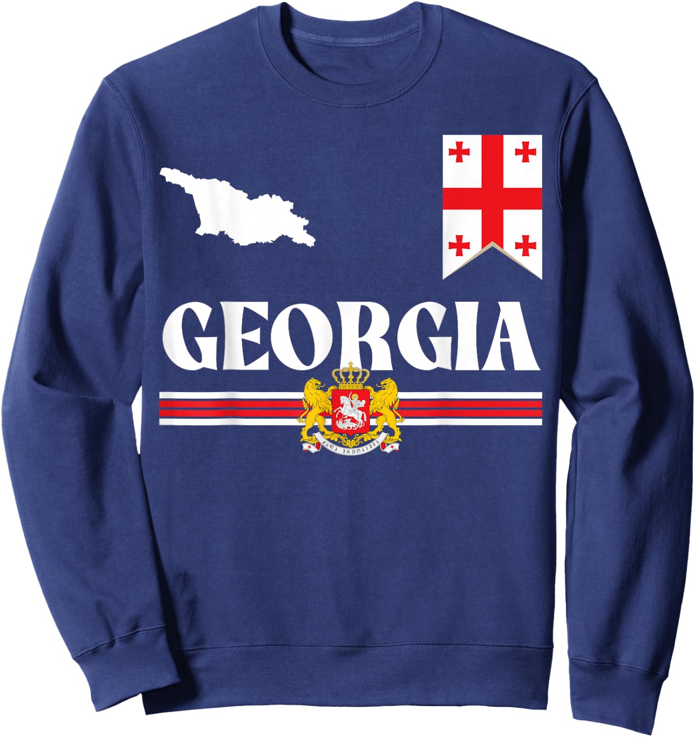 Georgia Country Flag, Georgian Culture, Georgia Sweatshirt - Sweatshirt | Navy