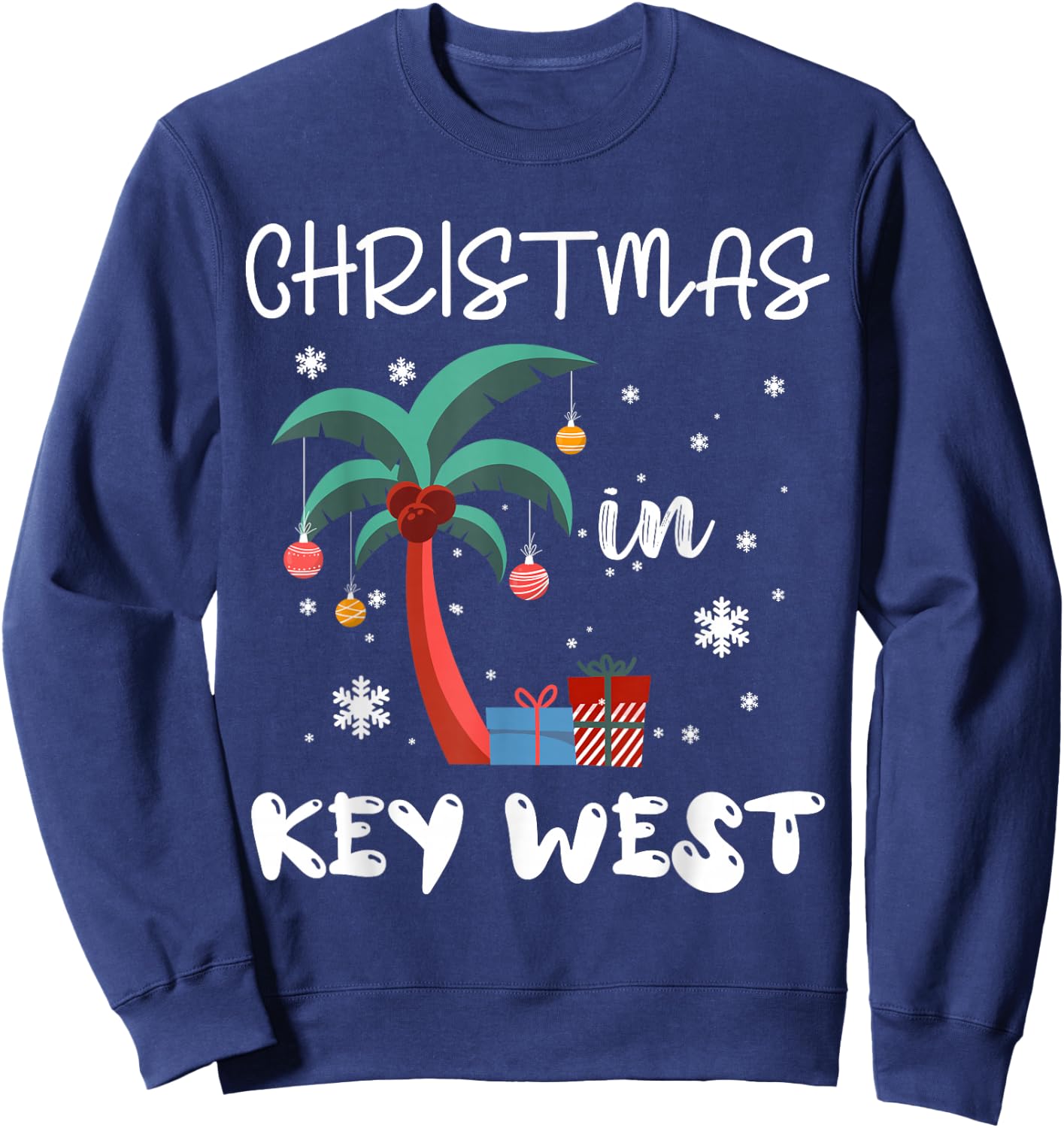 Christmas In KEY WEST Trip 2025 Family Reunion Winter Break Sweatshirt - Sweatshirt | Navy