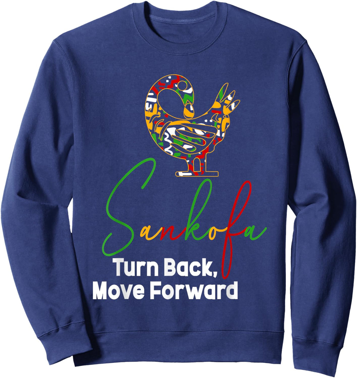 African Routes Sankofa Adinkra Black History Art Sweatshirt - Sweatshirt | Navy