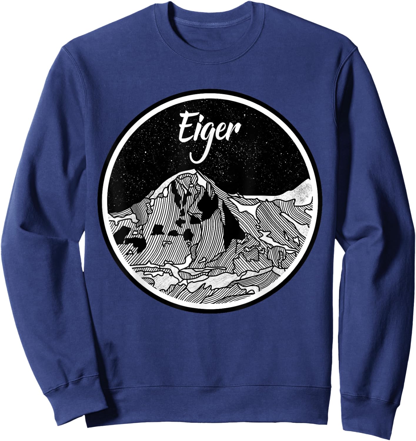 The Eiger Black and white Mountain print Sweatshirt - Sweatshirt | Navy