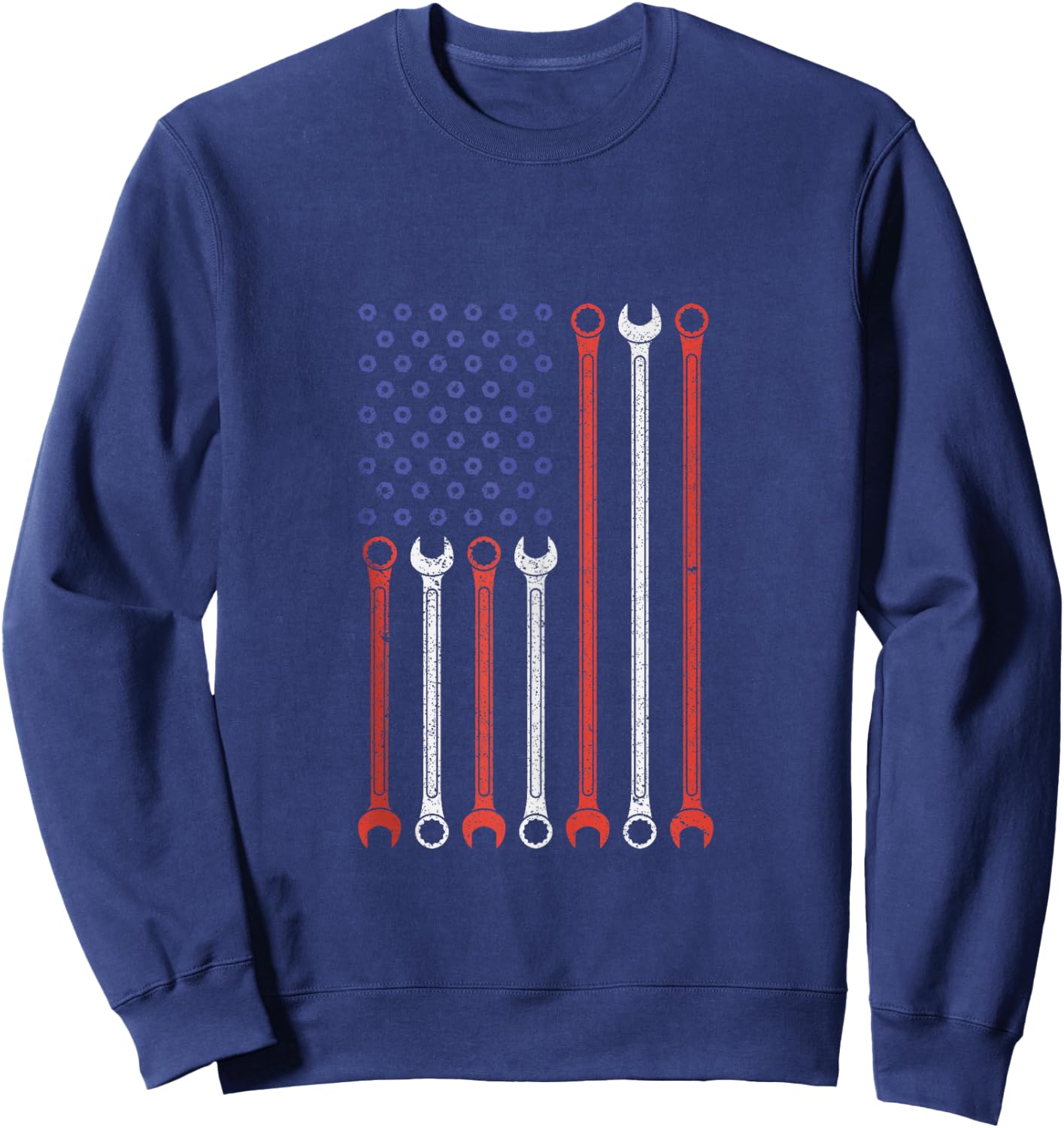 Vintage American Flag Diesel Engine Mechanic Muscle Car Love Sweatshirt - Sweatshirt | Navy
