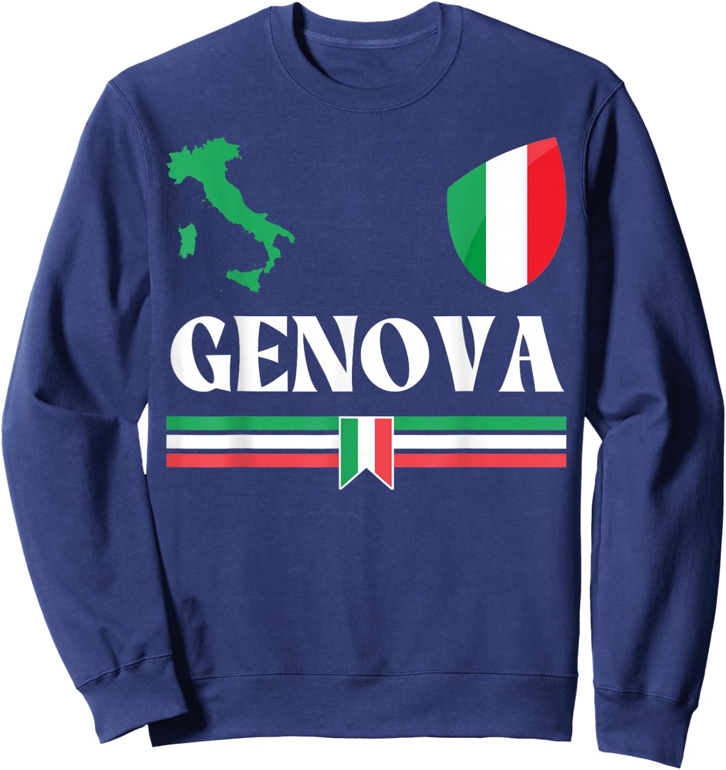 Genoa Italy Flag, Genova Italy, Genova, Genoa Sweatshirt - Sweatshirt | Navy