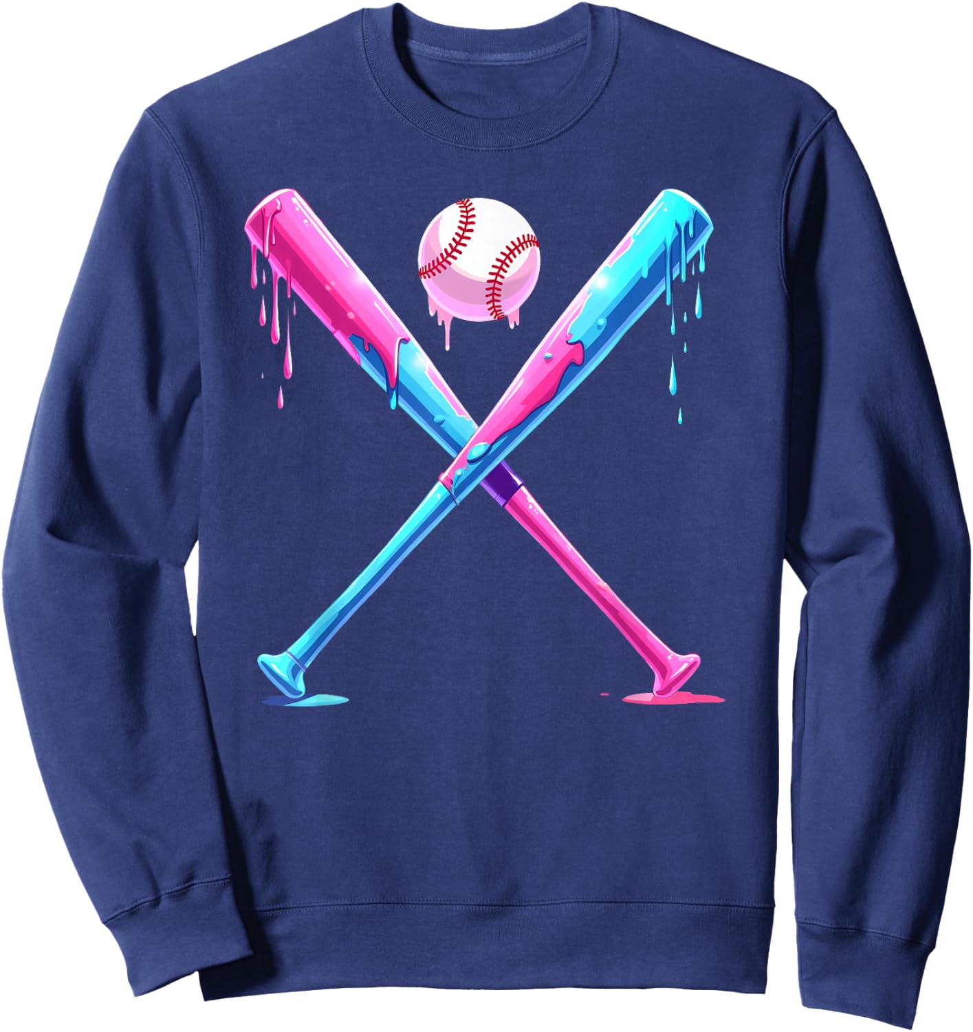 Baseball Home Plate Social Club for Boy Ice Cream Drip Sweatshirt - Sweatshirt | Navy