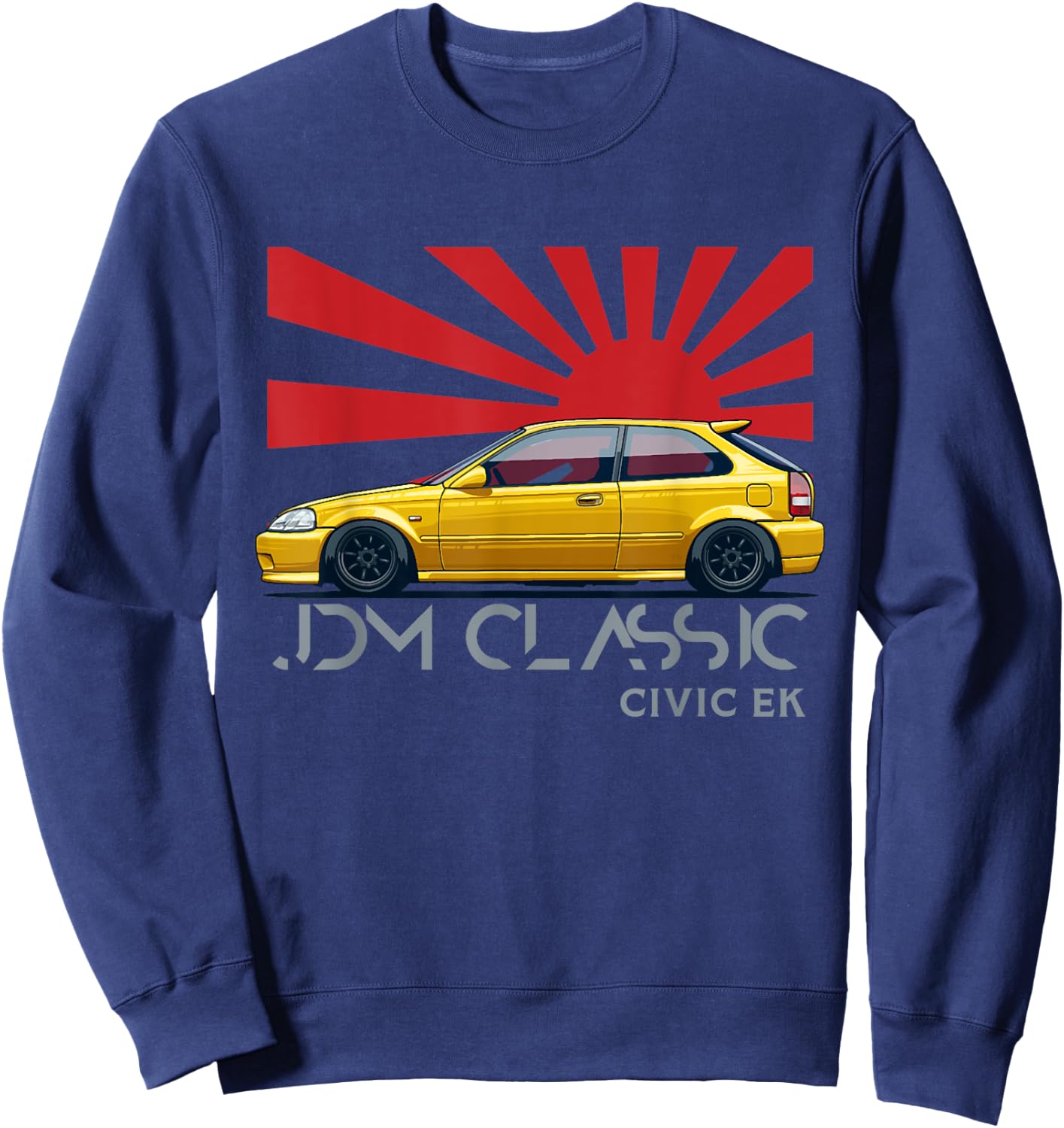 Civic EK Type R Japanese Car , Small, Black Sweatshirt - Sweatshirt | Navy