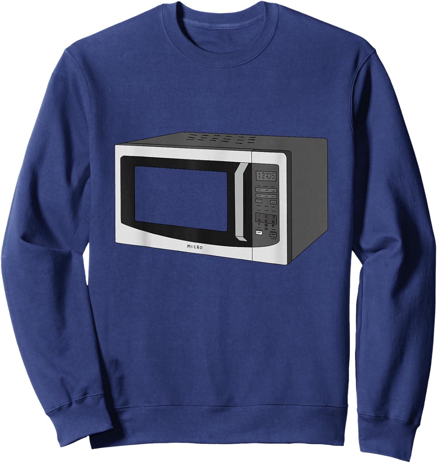 Microwave Oven Illustration Funny Chef Cooking Sweatshirt - Sweatshirt | Navy