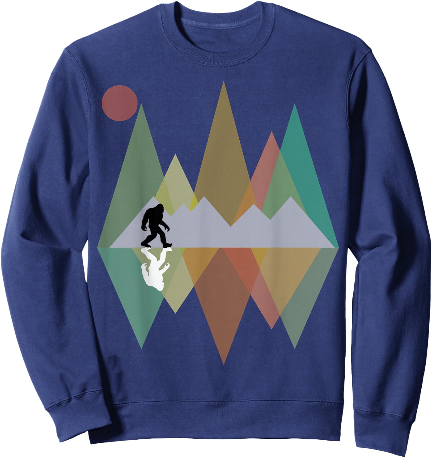 Bigfoot design retro mountain Bigfoot Sasquatch Yeti Sweatshirt - Sweatshirt | Navy