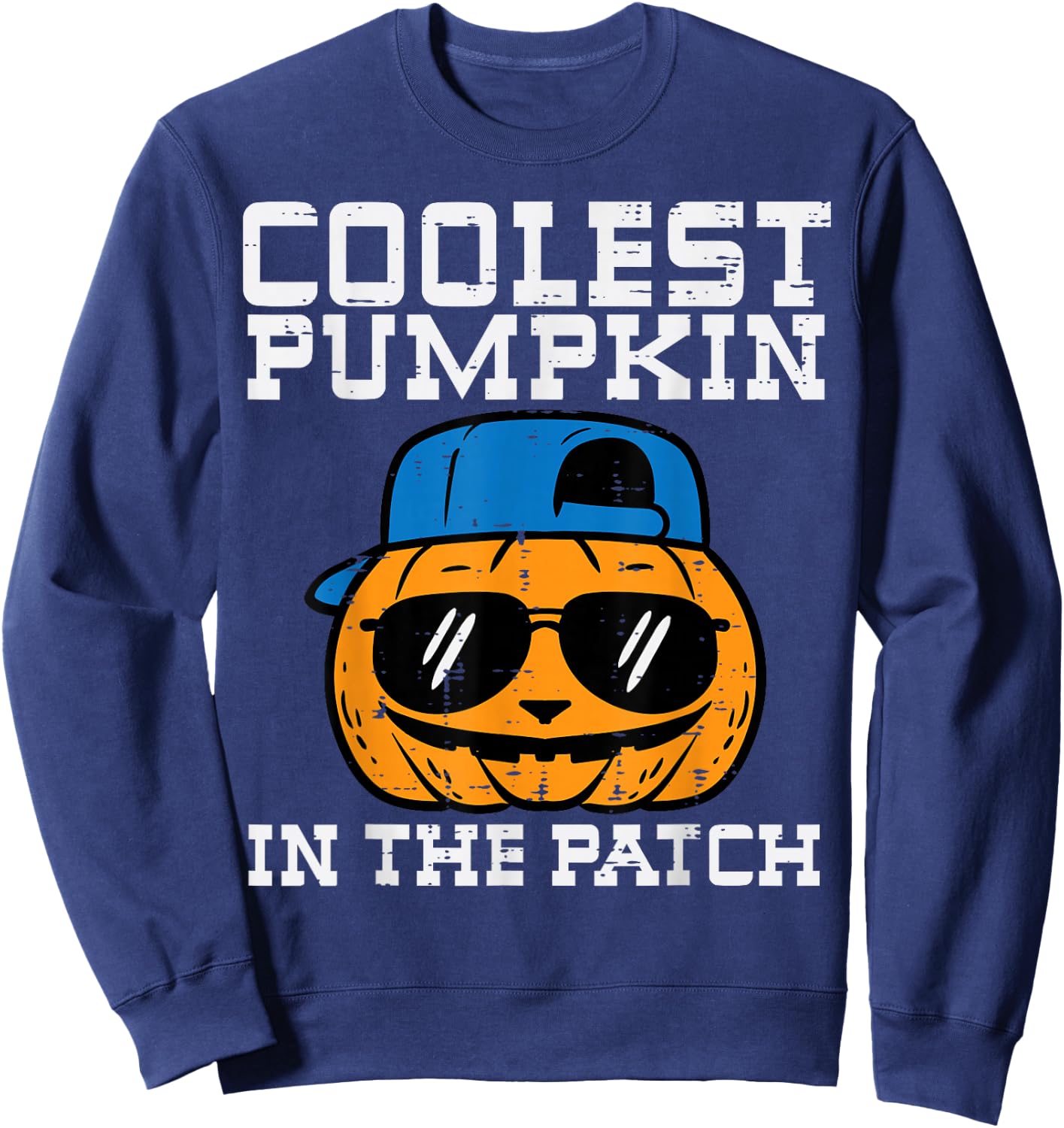 Halloween Coolest Pumpkin In Patch Costume Boys Kids Toddler Sweatshirt - Sweatshirt | Navy