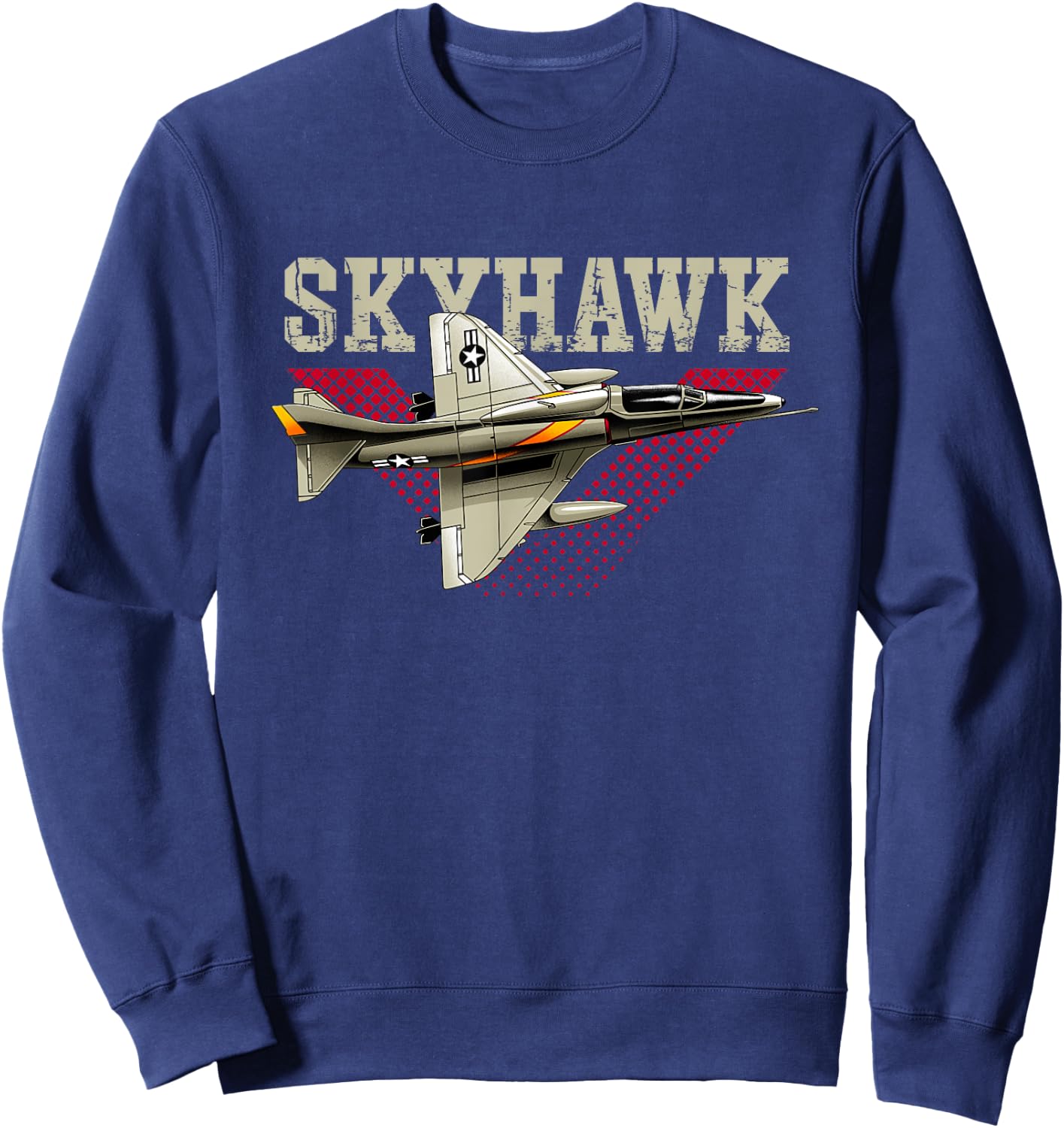 USA Military Warbird Airplane Skyhawk Sweatshirt - Sweatshirt | Navy