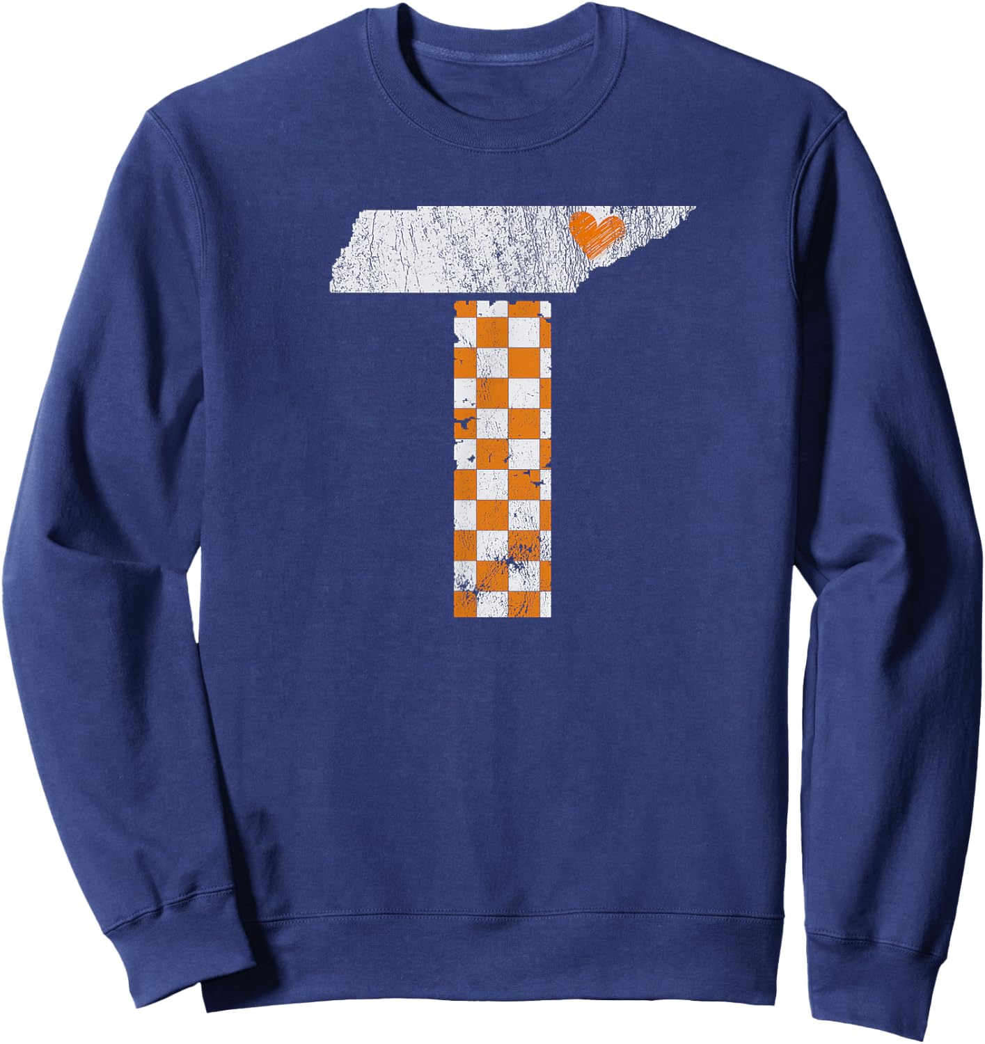Tennessee Flag Vintage Football Fan Orange And White Gift Sweatshirt - Sweatshirt | Navy